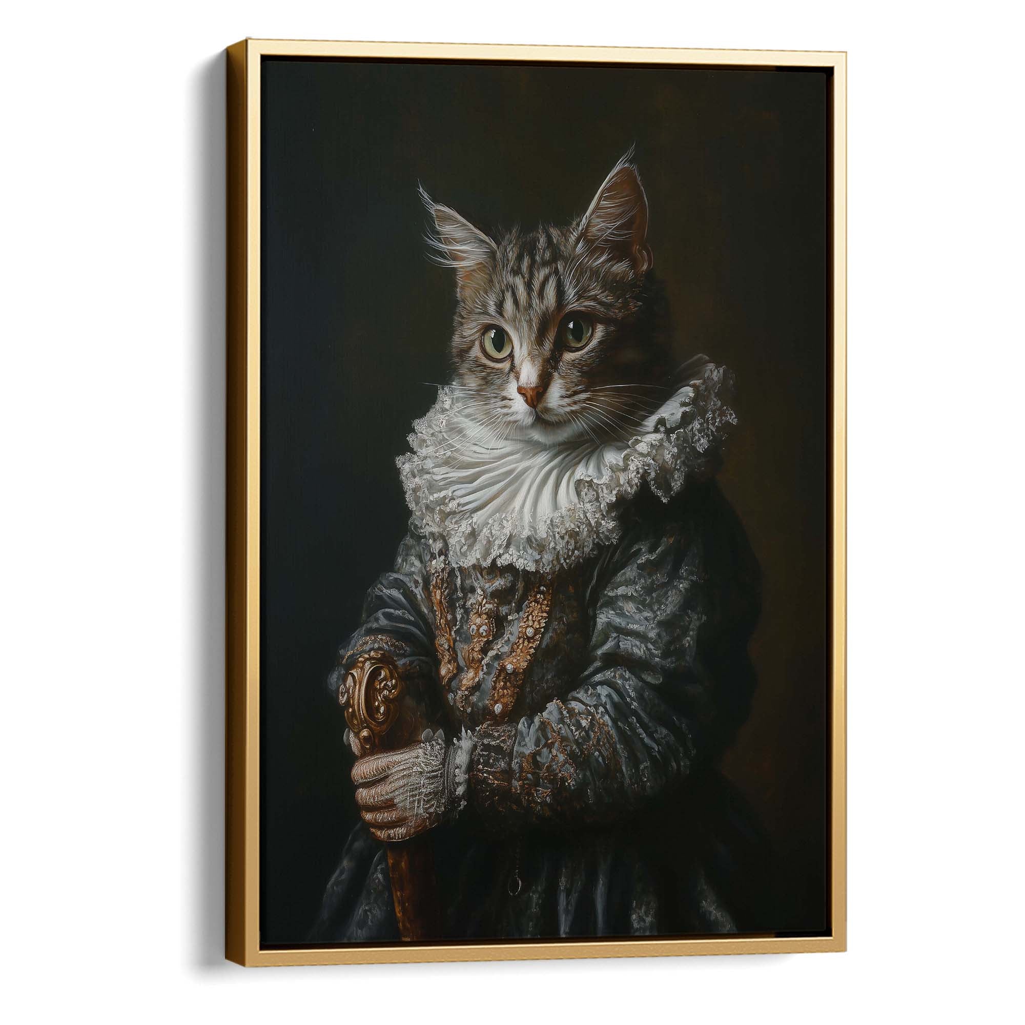 Baroque Cat and Sceptre Canvas Print Canvas Art Wildfrog Art