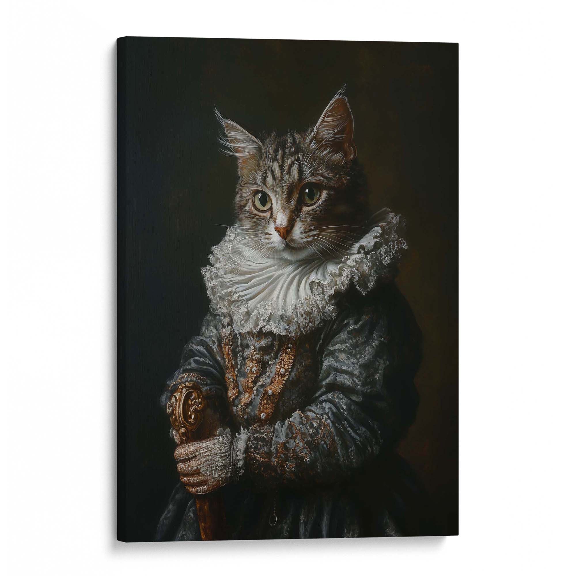 Baroque Cat and Sceptre Canvas Print Canvas Art Wildfrog Art
