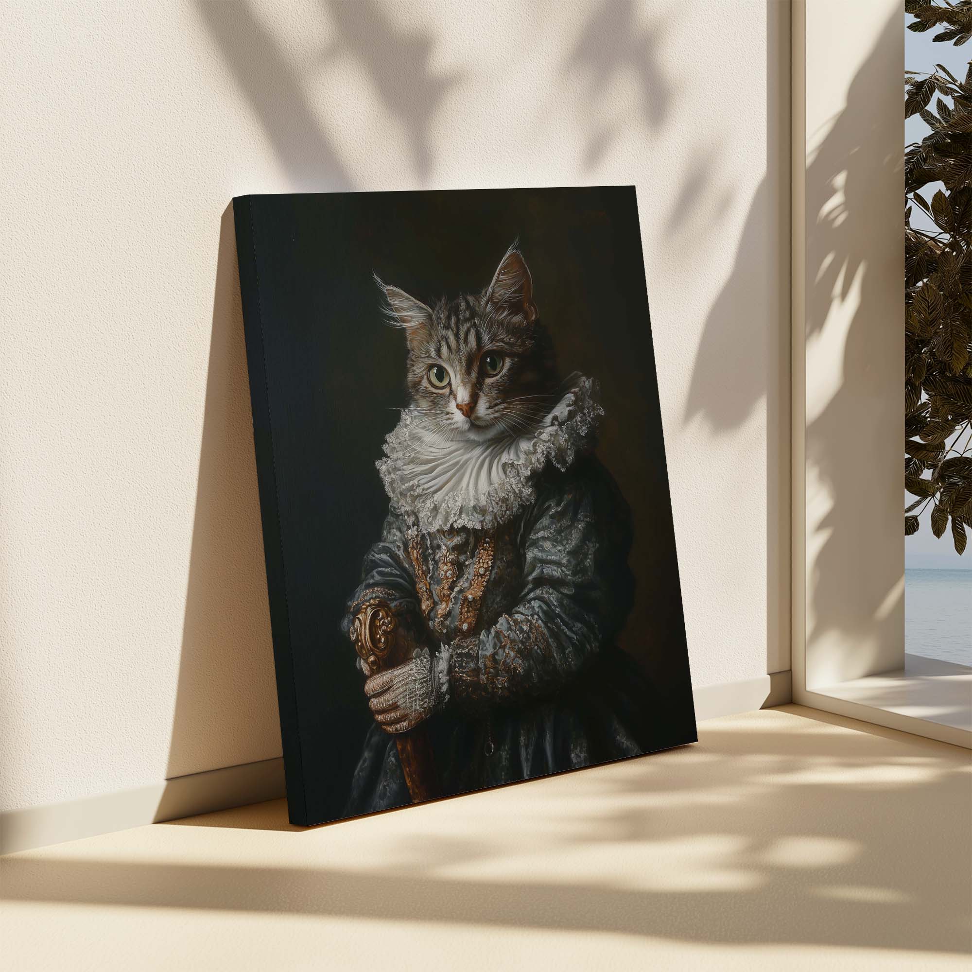 Baroque Cat and Sceptre Canvas Print Canvas Art Wildfrog Art