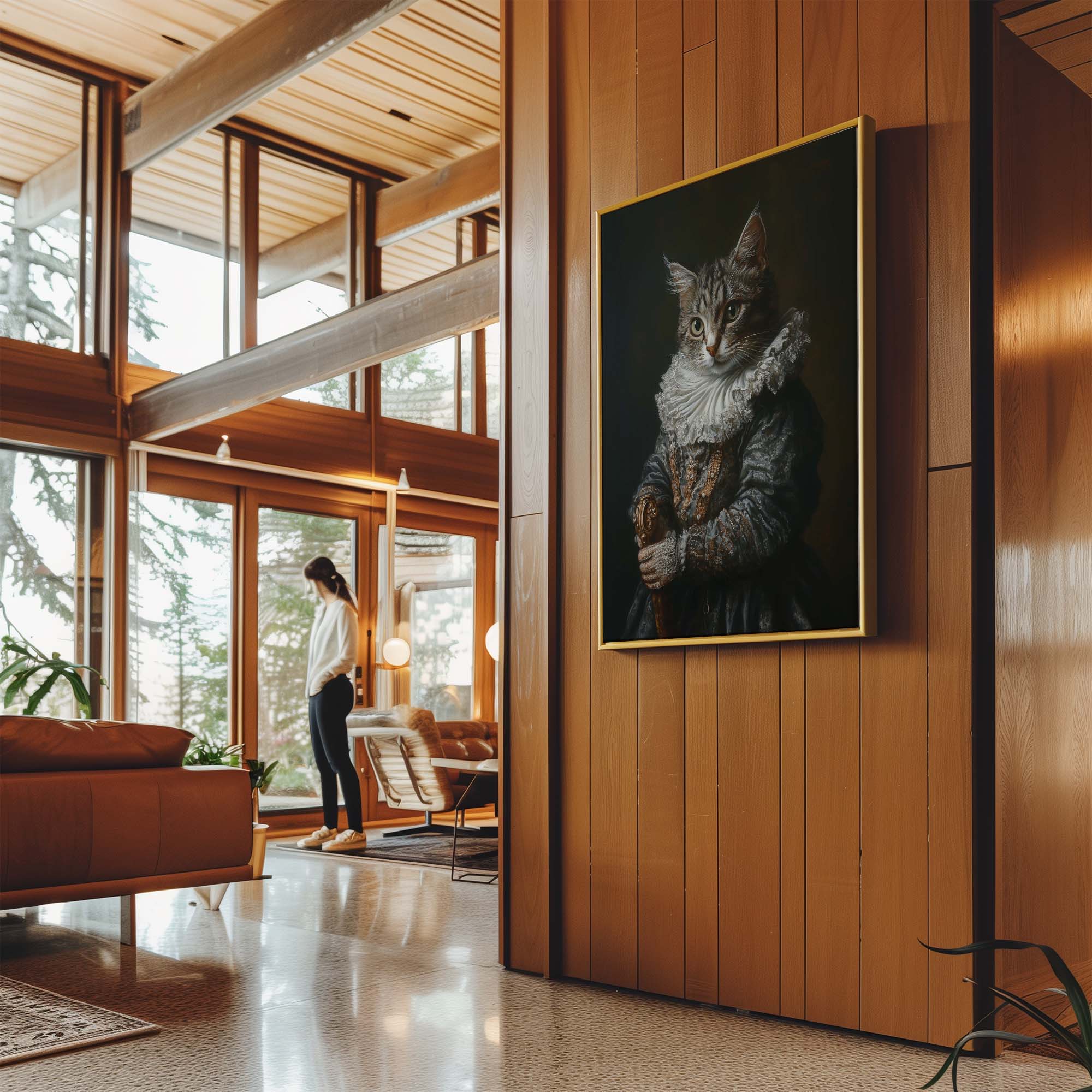 Baroque Cat and Sceptre Canvas Print Canvas Art Wildfrog Art