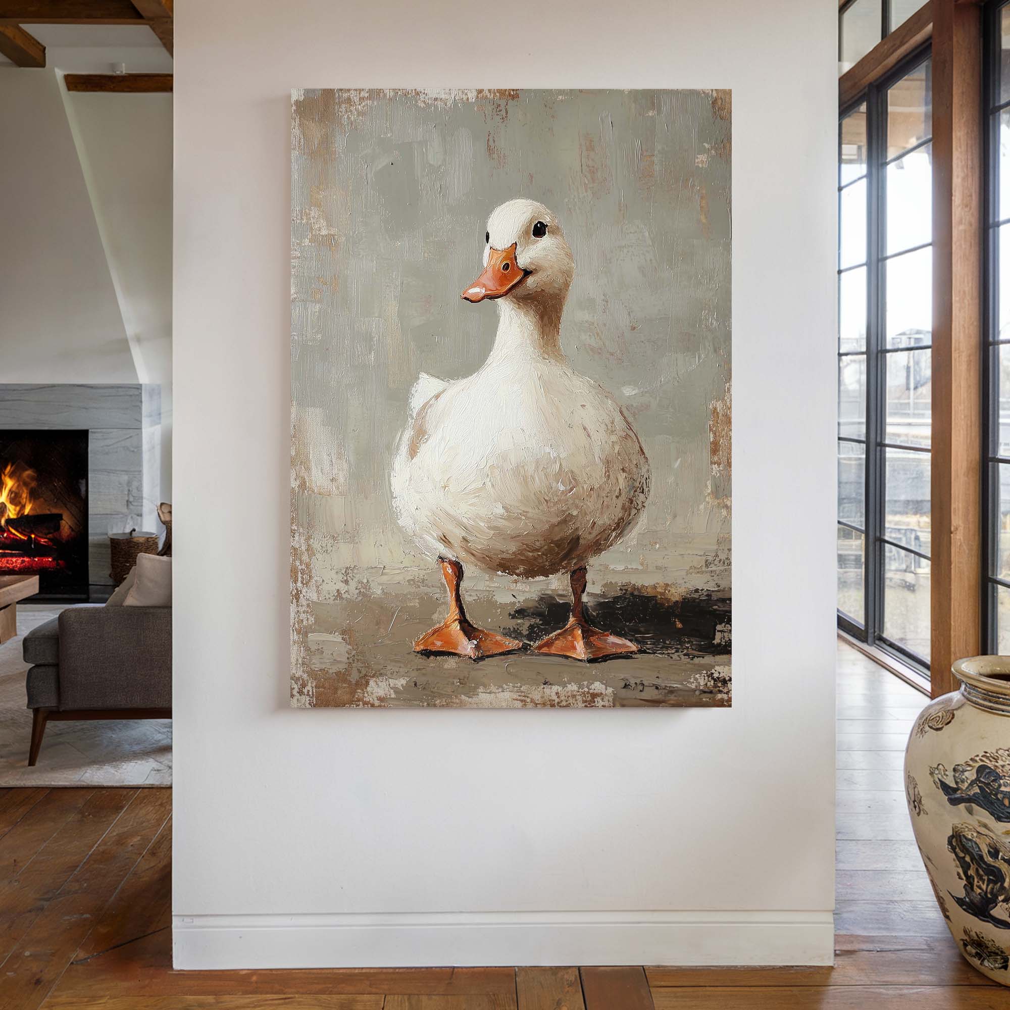 Vintage Duck Pose Canvas Print