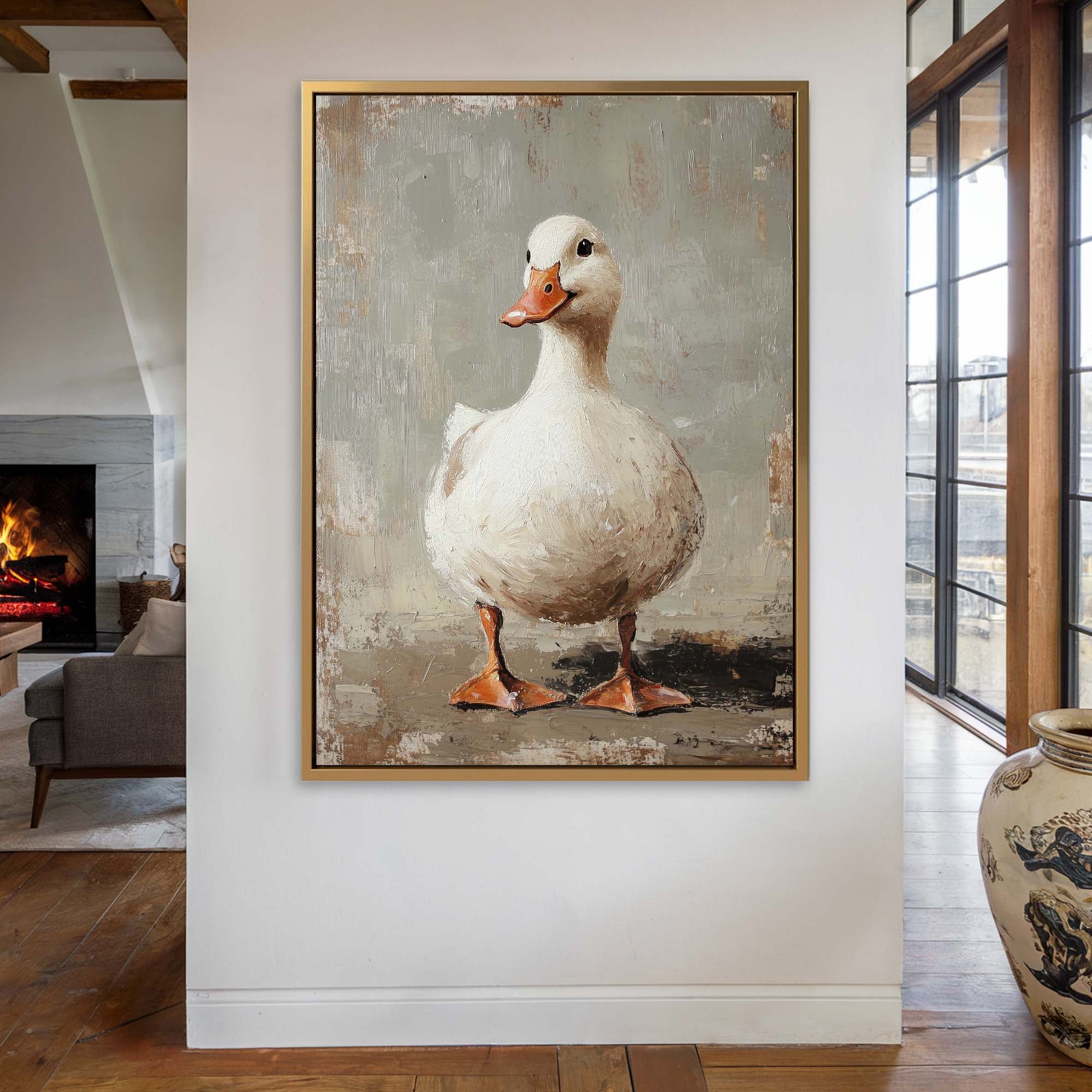 Vintage Duck Pose Canvas Print
