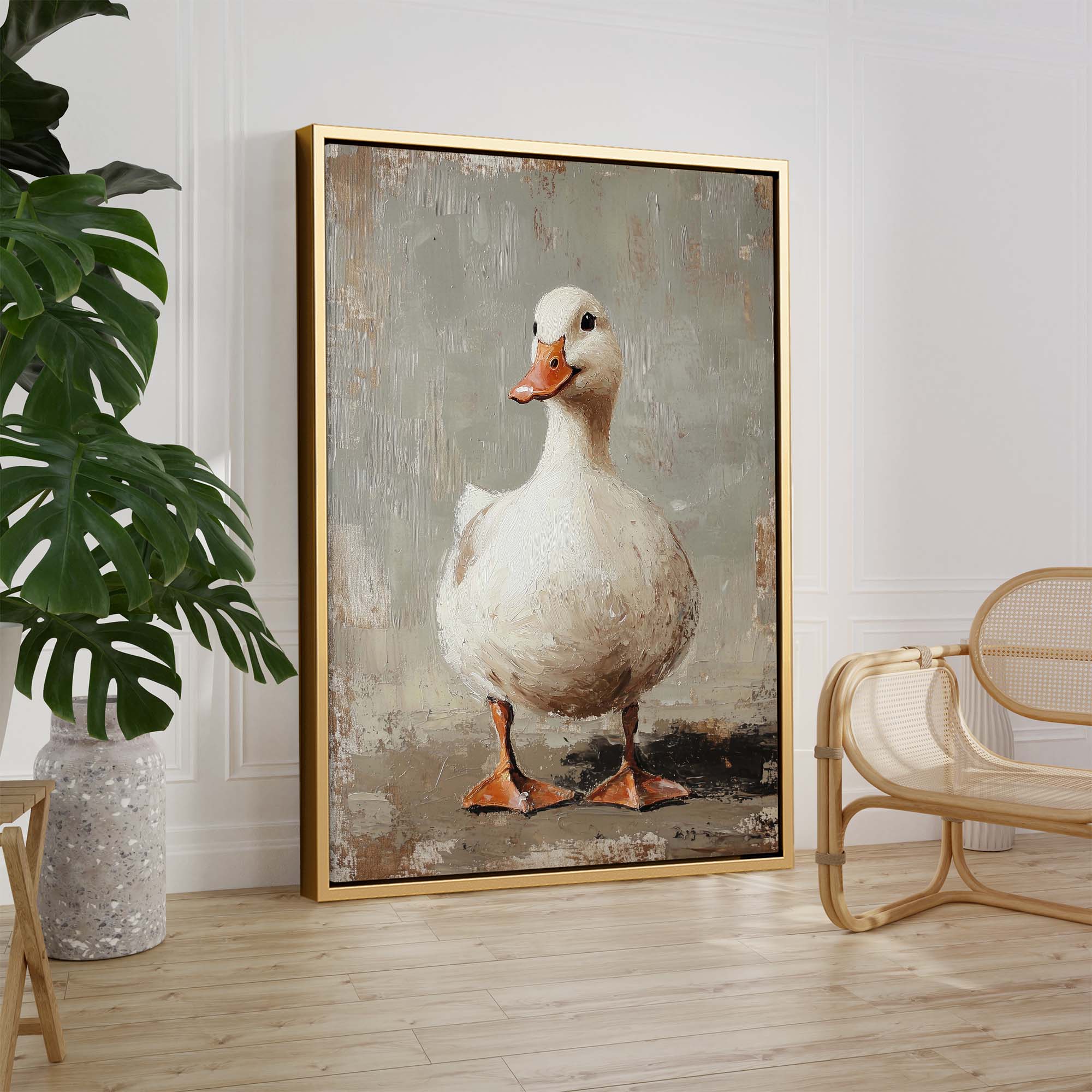 Vintage Duck Pose Canvas Print