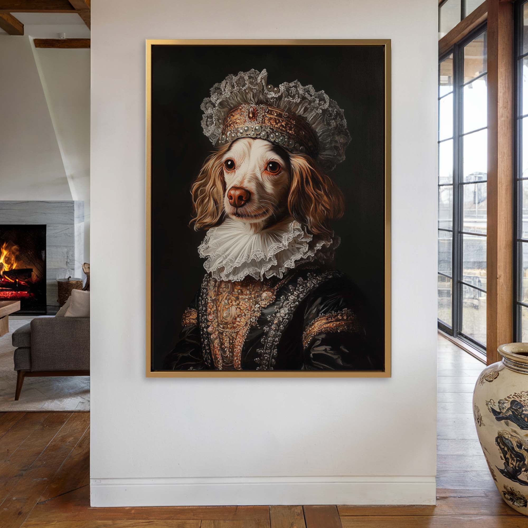 Baroque Dog No4 Canvas Print Canvas Art Wildfrog Art