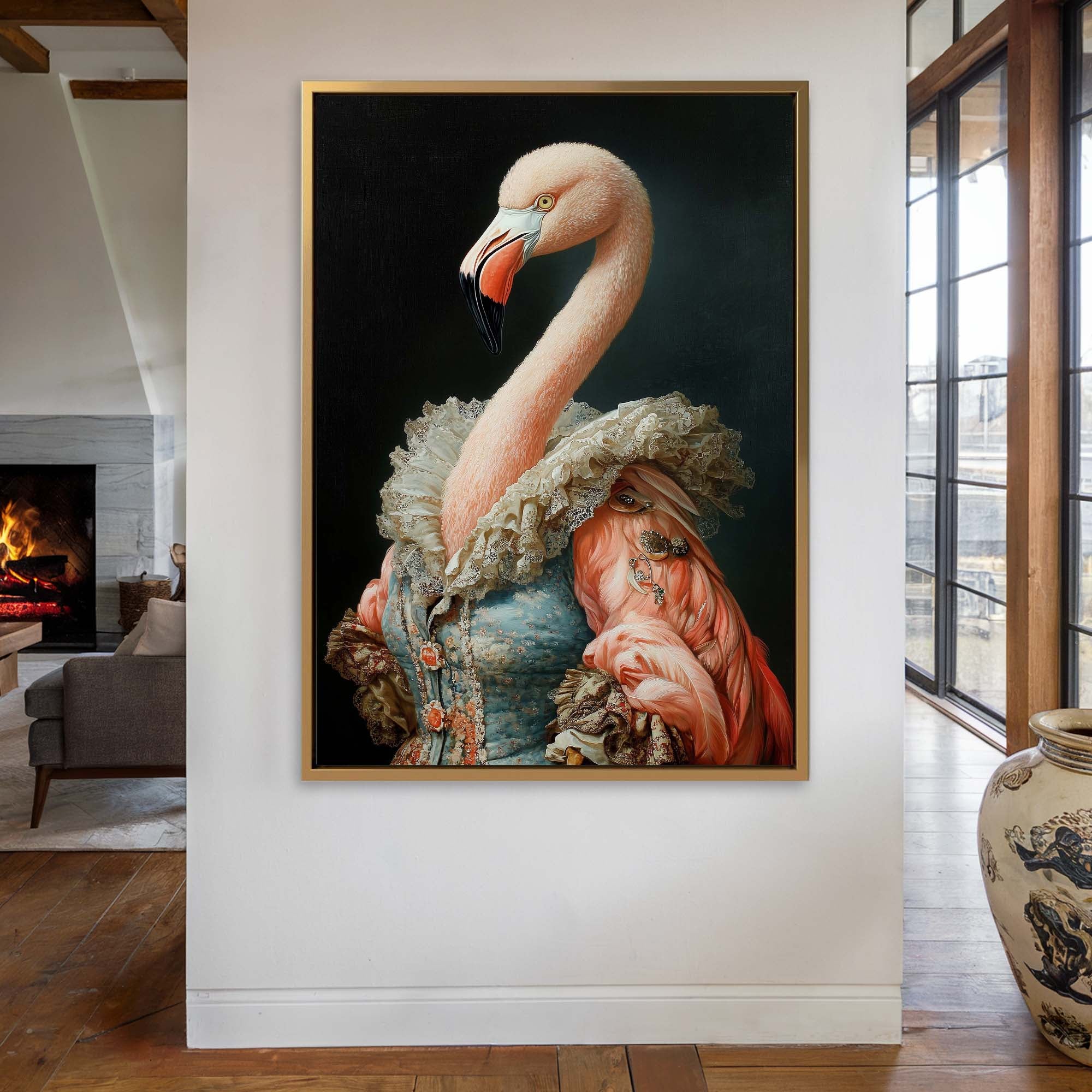 Baroque Flamingo Canvas Print Canvas Art Wildfrog Art