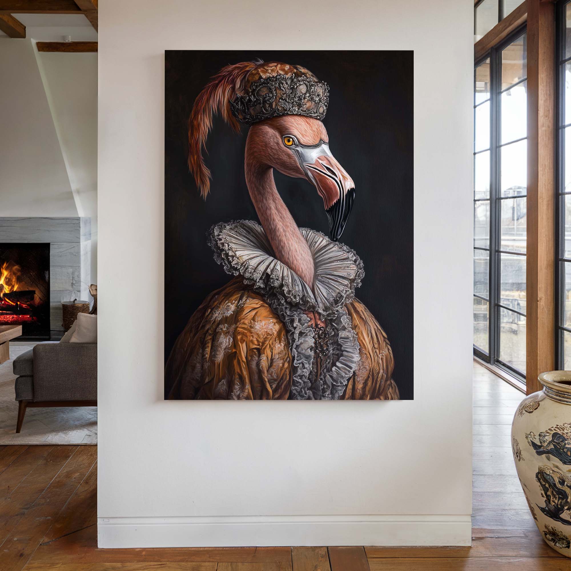 Baroque Flamingo No3 Canvas Print Canvas Art Wildfrog Art