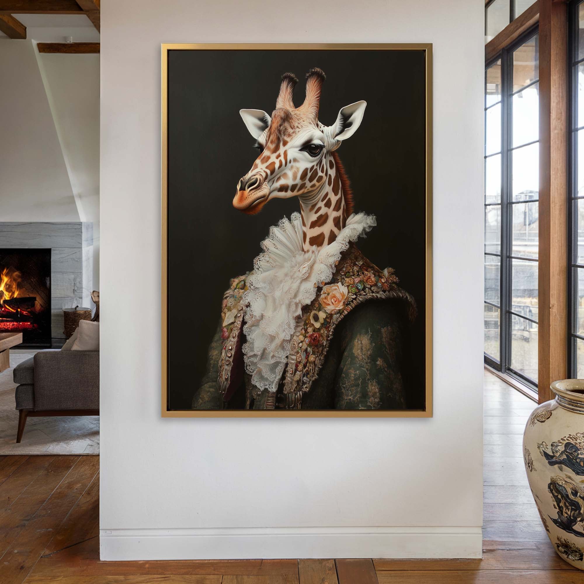 Baroque Giraffe Canvas Print Canvas Art Wildfrog Art