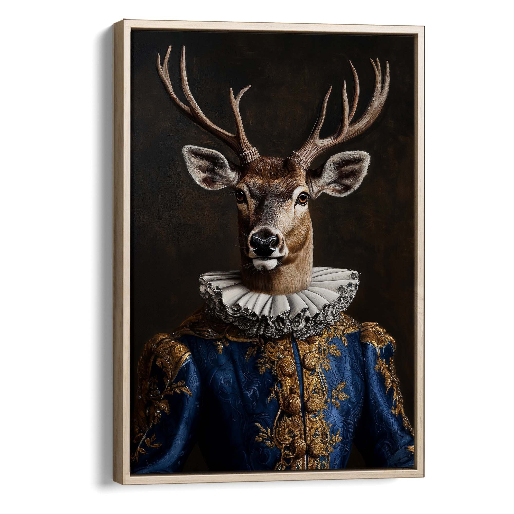 Baroque Stag in Blue No2 Canvas Print Canvas Art Wildfrog Art