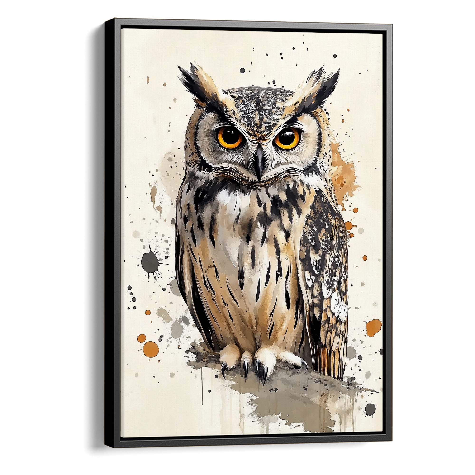 Amber Eye Owl Canvas Print Canvas Art Wildfrog Art