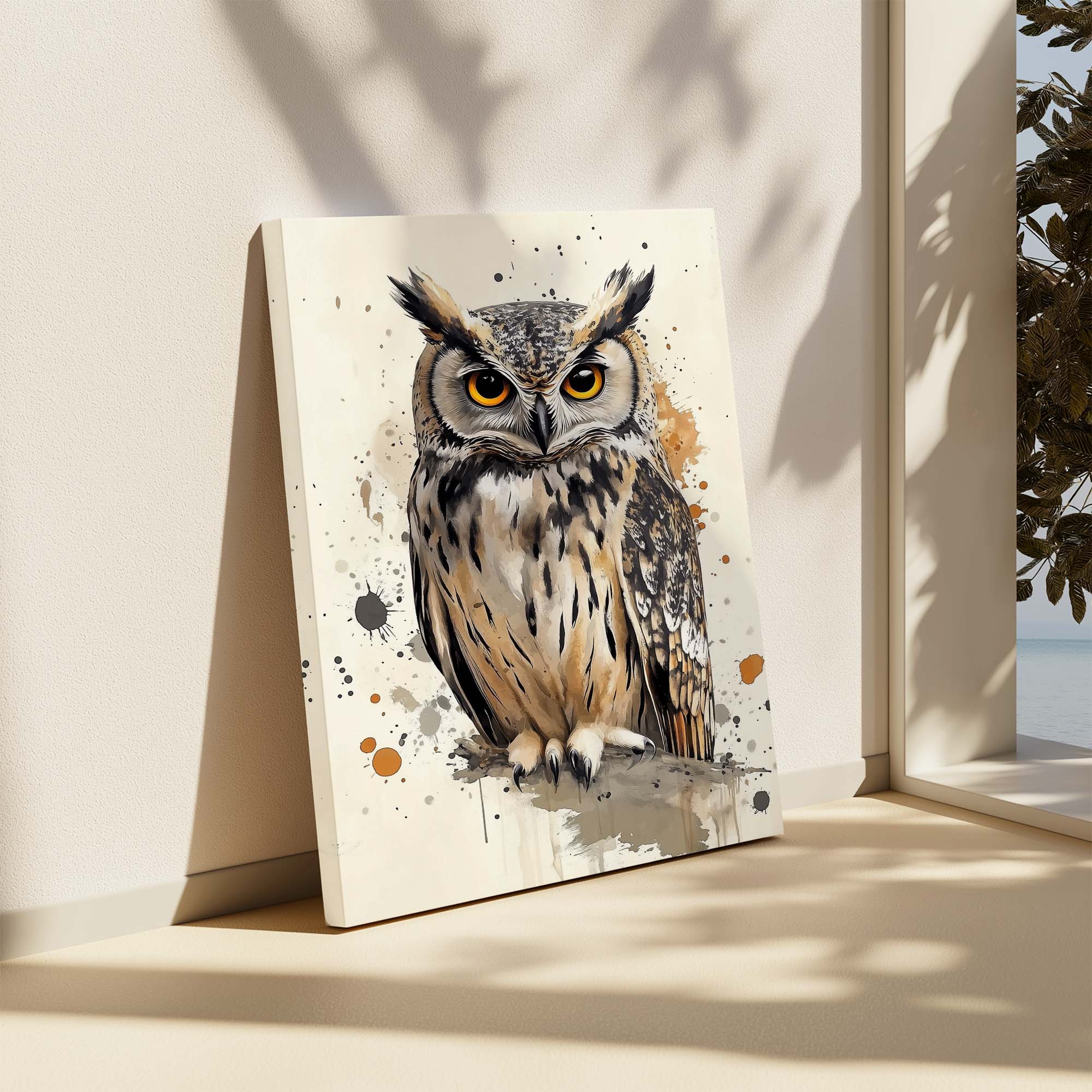 Amber Eye Owl Canvas Print Canvas Art Wildfrog Art
