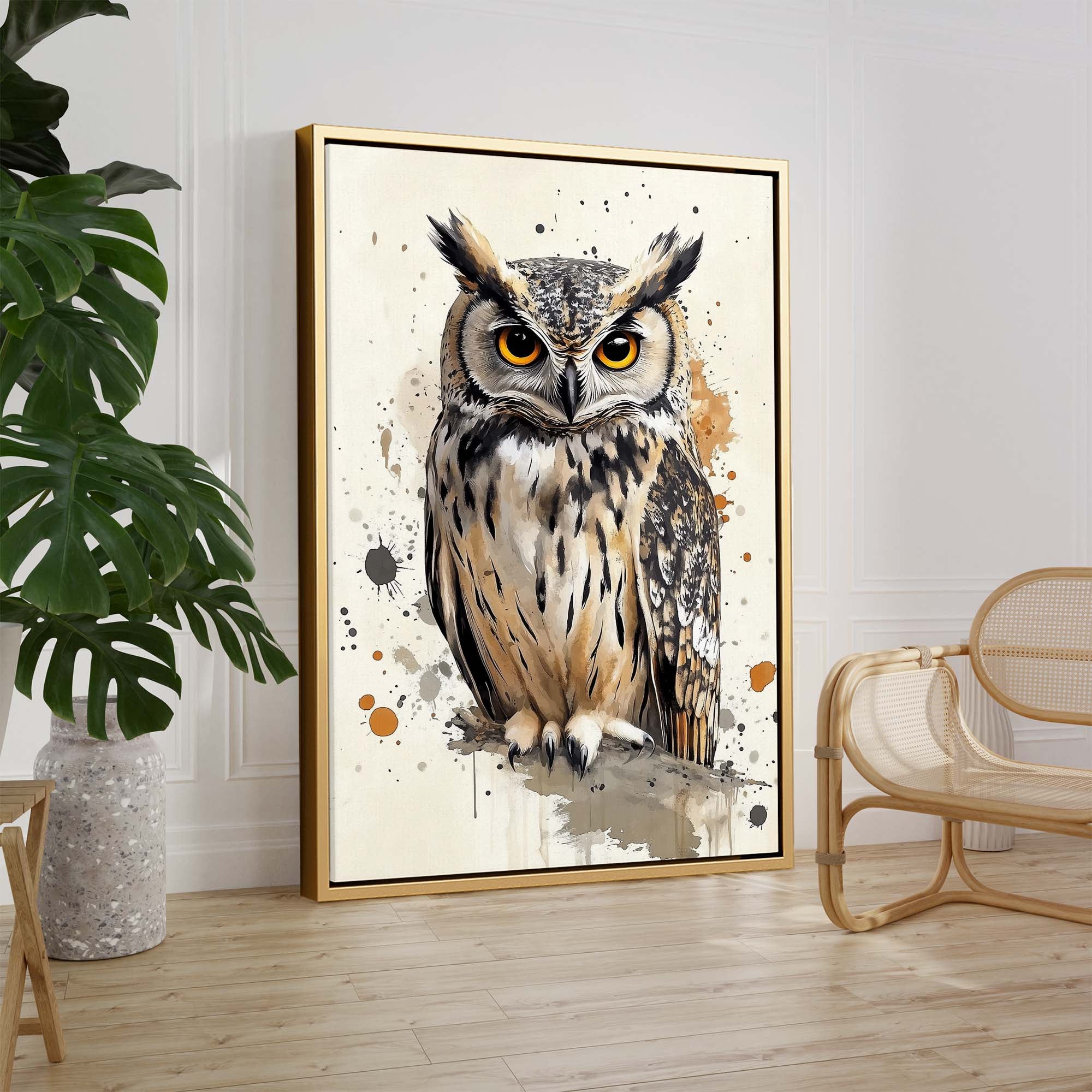 Amber Eye Owl Canvas Print Canvas Art Wildfrog Art