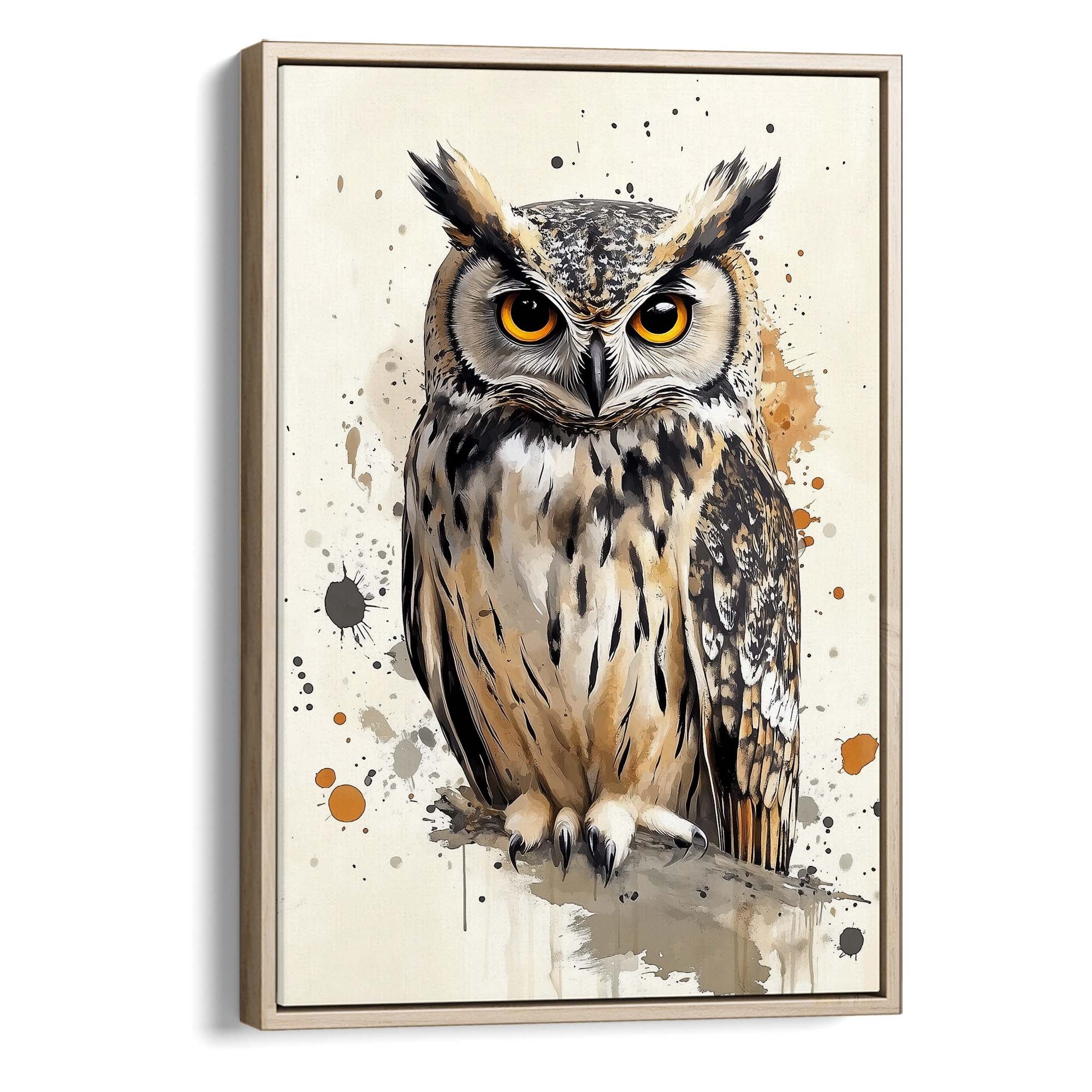 Amber Eye Owl Canvas Print Canvas Art Wildfrog Art
