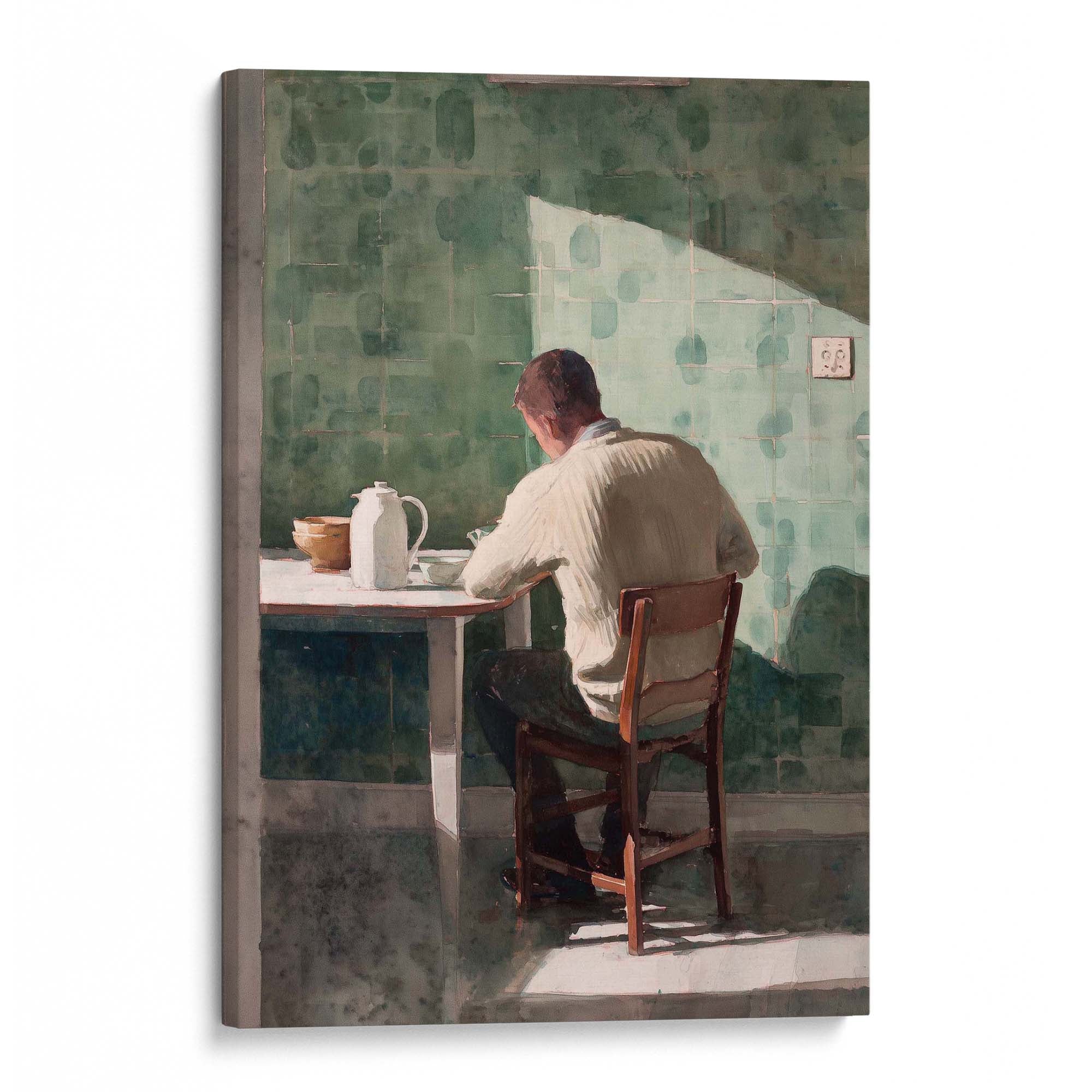 At the Kitchen Table Canvas Print