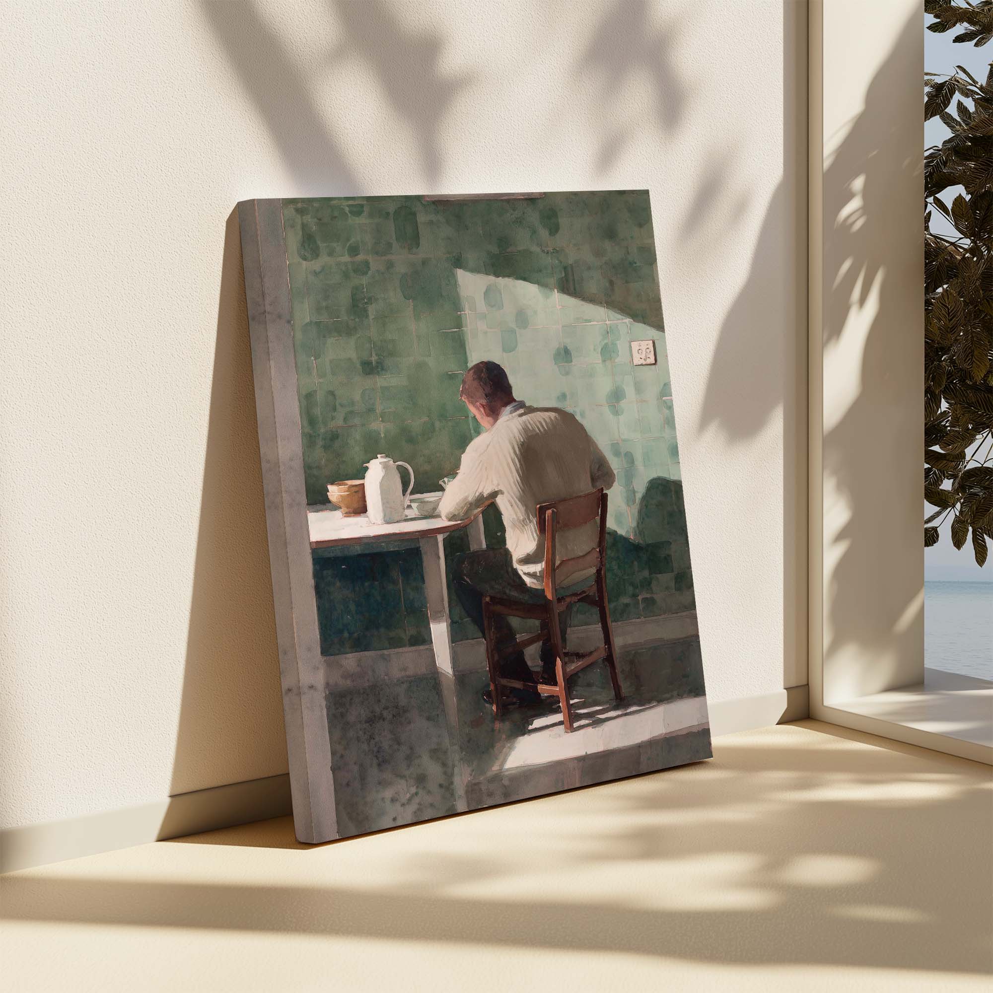 At the Kitchen Table Canvas Print