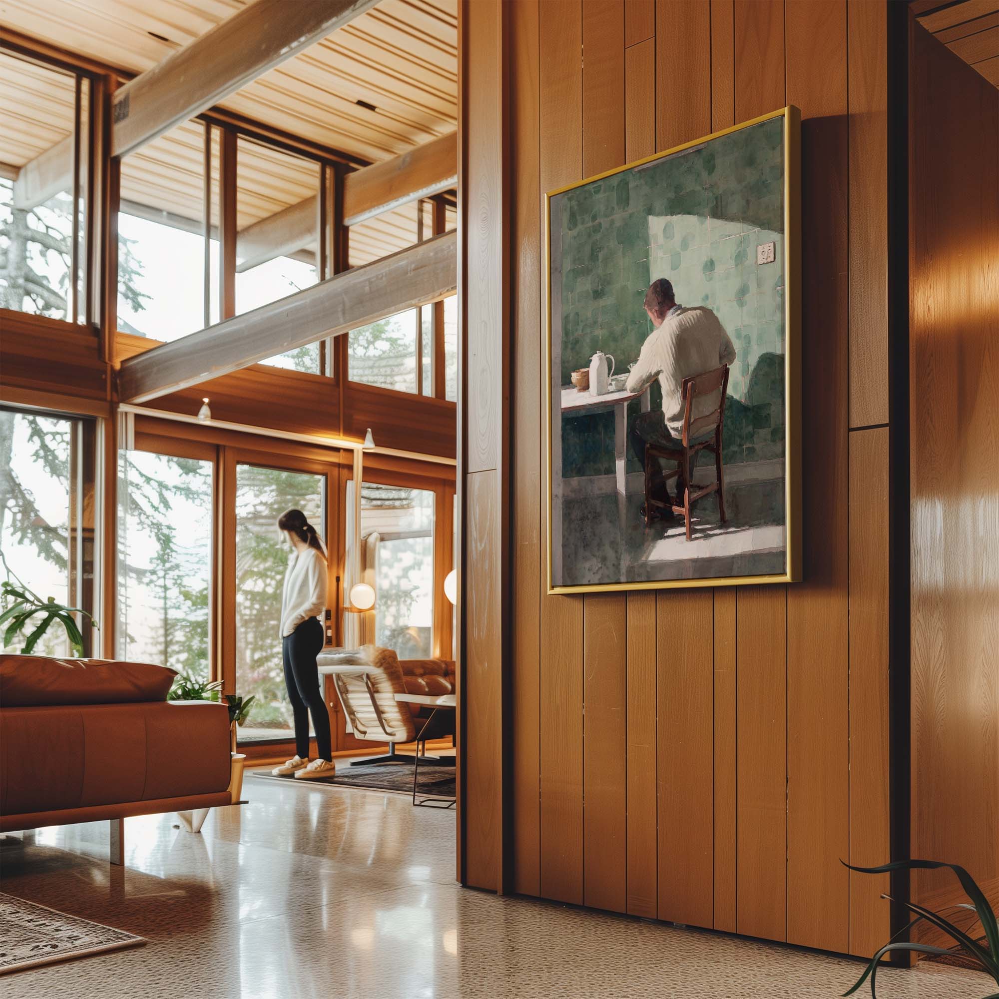 At the Kitchen Table Canvas Print