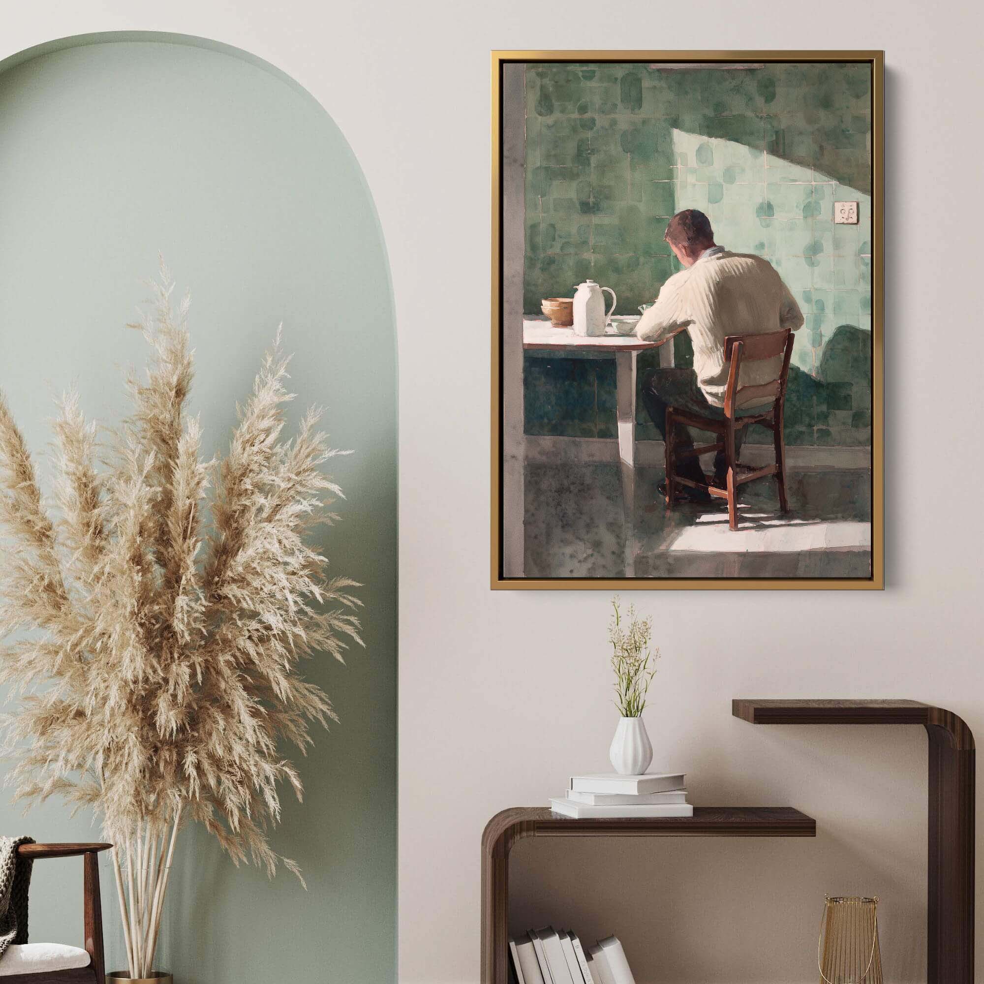 At the Kitchen Table Canvas Print