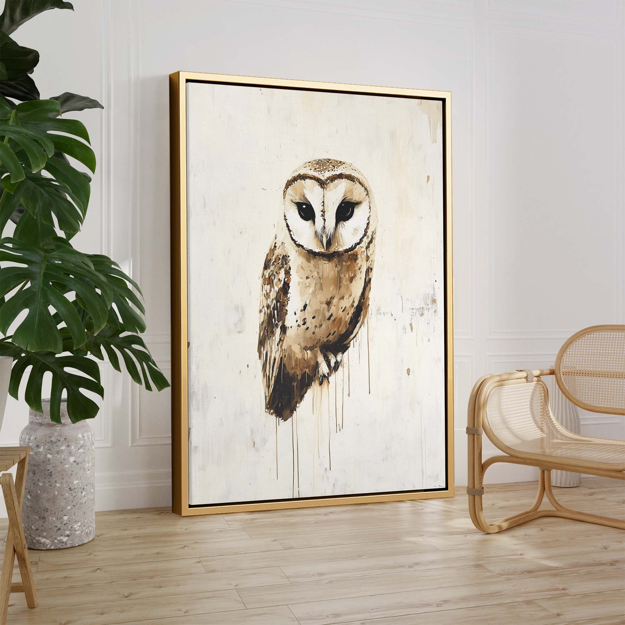 Barn Owl Drip Canvas Print Canvas Art Wildfrog Art
