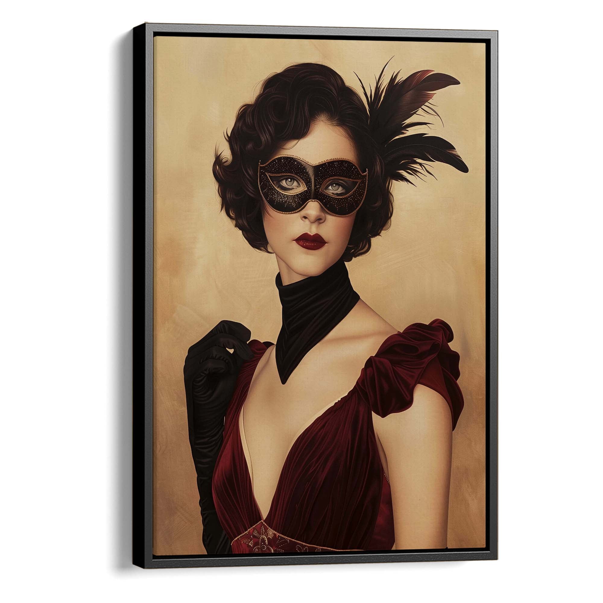 Black Mask and Gloves Canvas Print Canvas Art Wildfrog Art