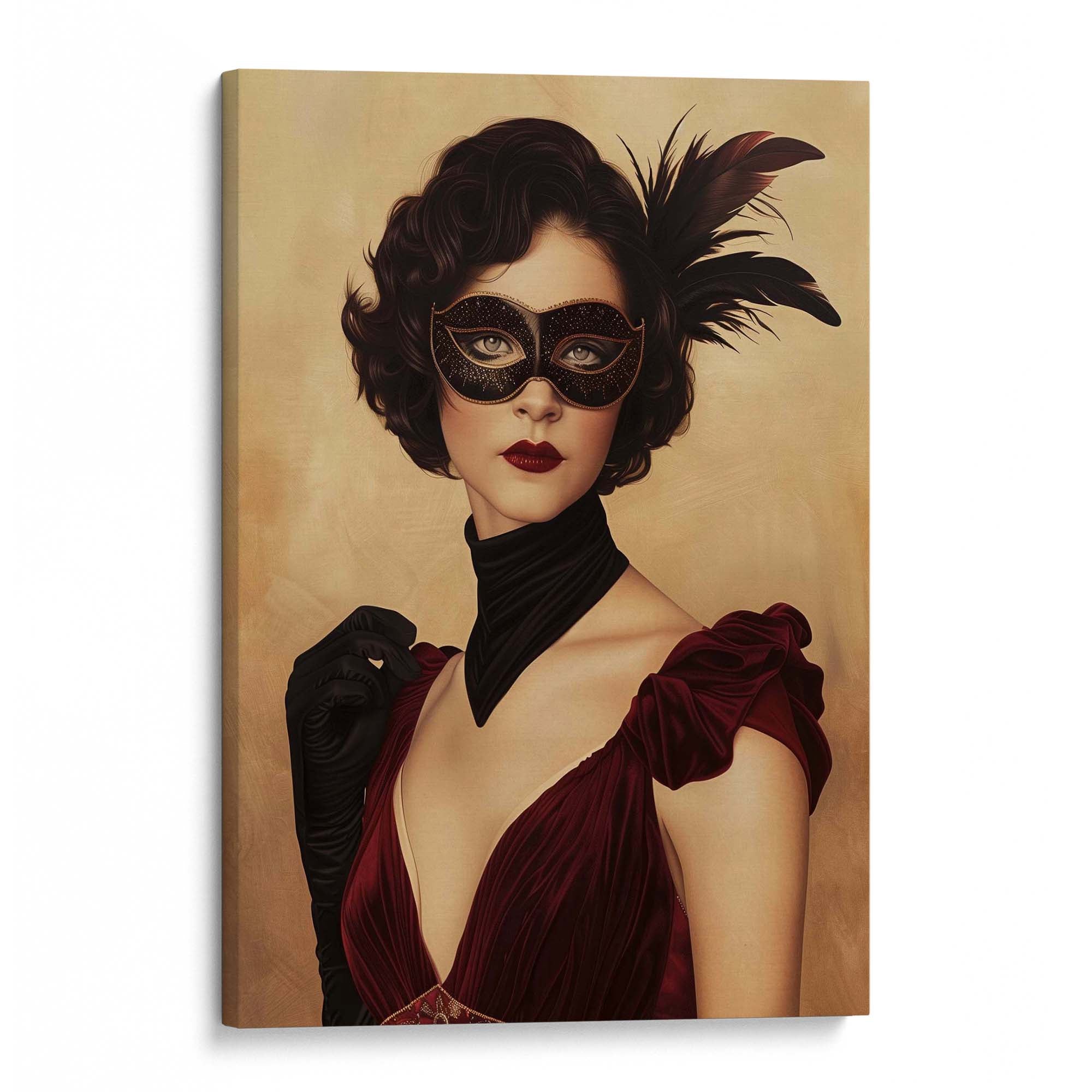 Black Mask and Gloves Canvas Print Canvas Art Wildfrog Art