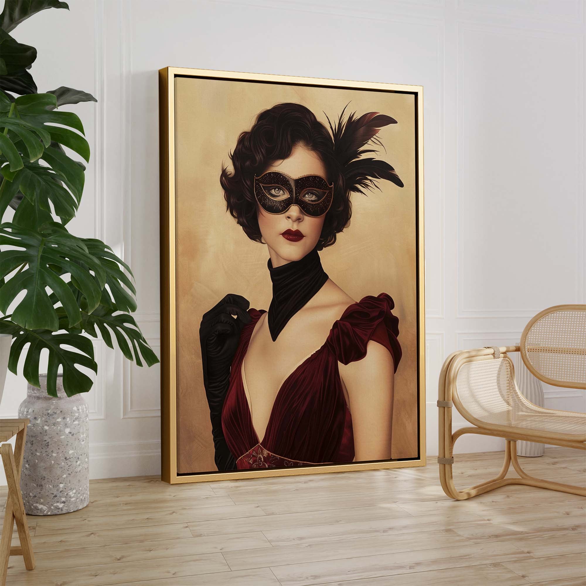 Black Mask and Gloves Canvas Print Canvas Art Wildfrog Art