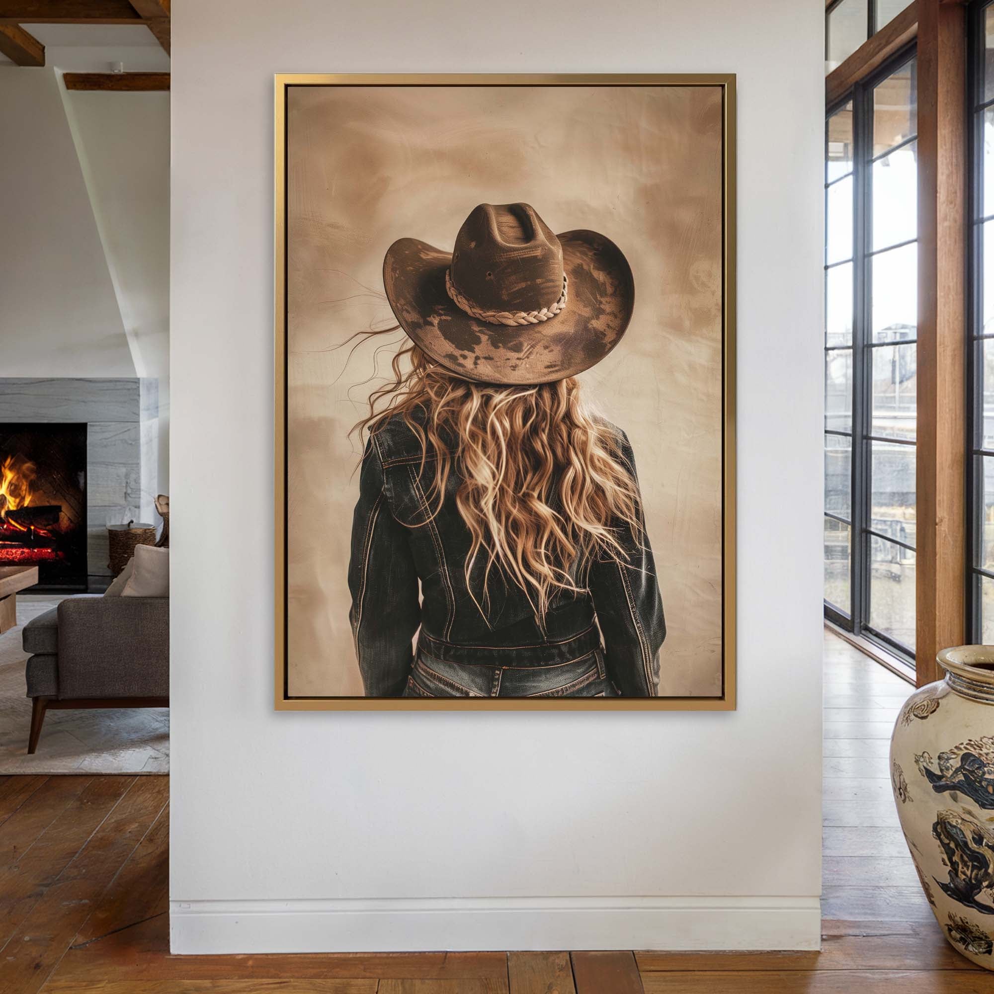Blonde Cowgirl No3 Canvas Print Canvas Art Wildfrog Art
