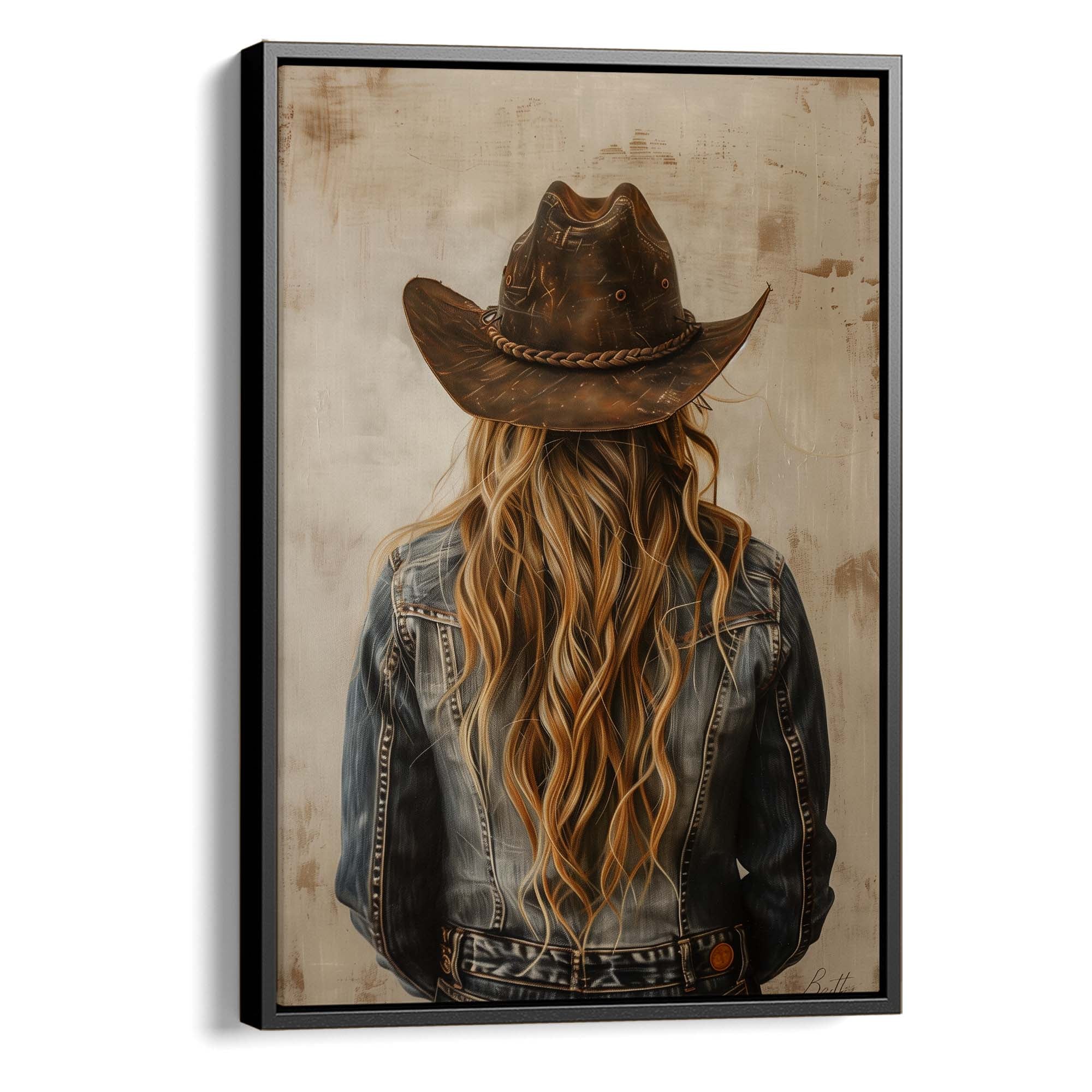 Blonde Hair Cowgirl No1 Canvas Print Canvas Art Wildfrog Art