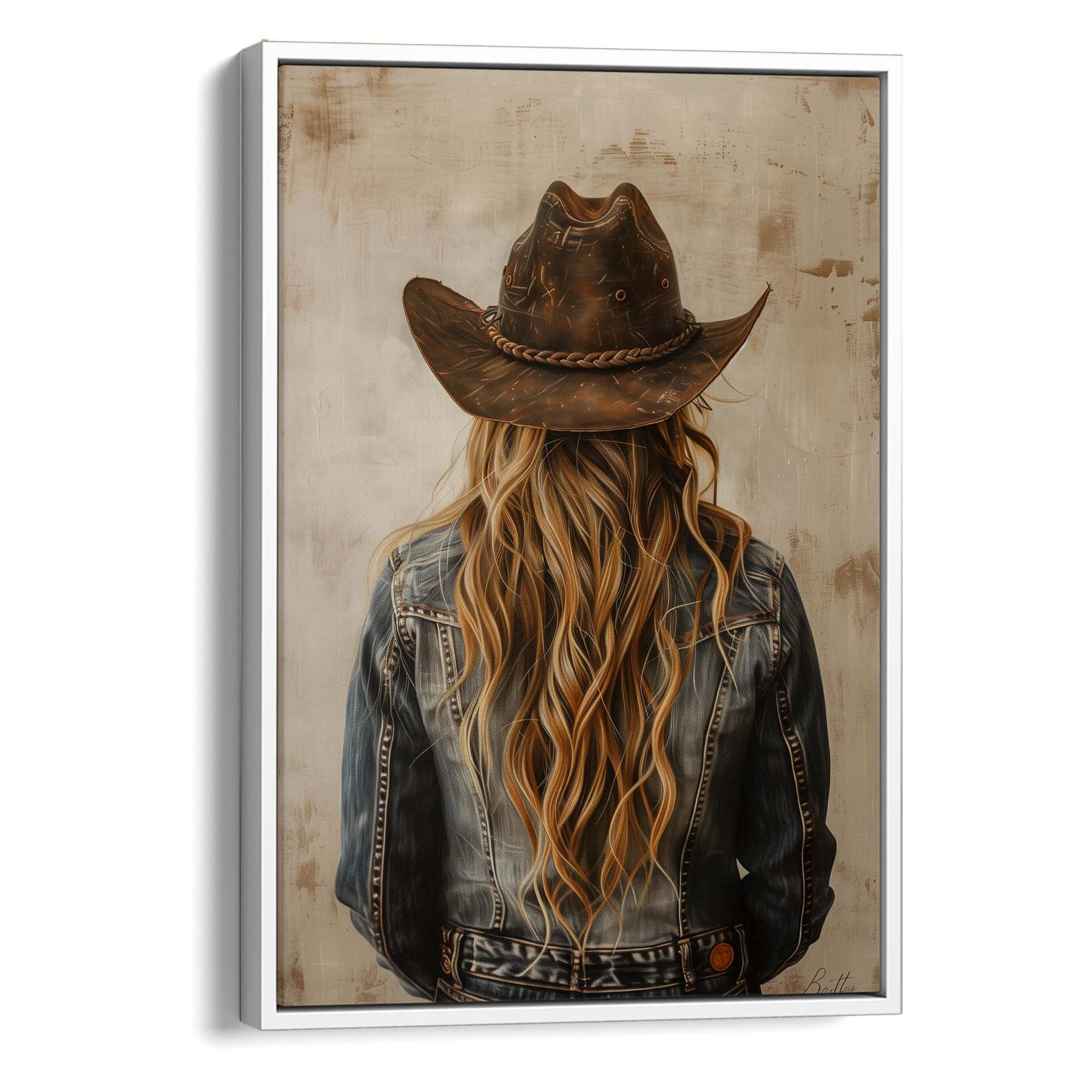 Blonde Hair Cowgirl No1 Canvas Print Canvas Art Wildfrog Art