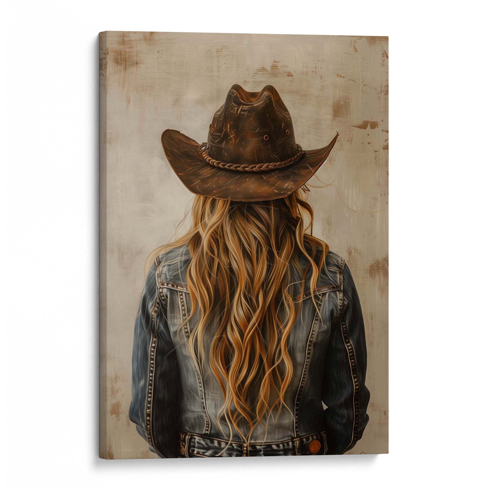 Blonde Hair Cowgirl No1 Canvas Print Canvas Art Wildfrog Art