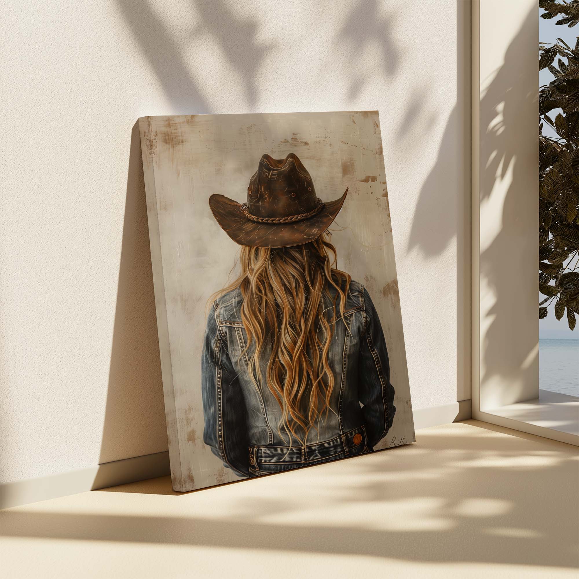 Blonde Hair Cowgirl No1 Canvas Print Canvas Art Wildfrog Art