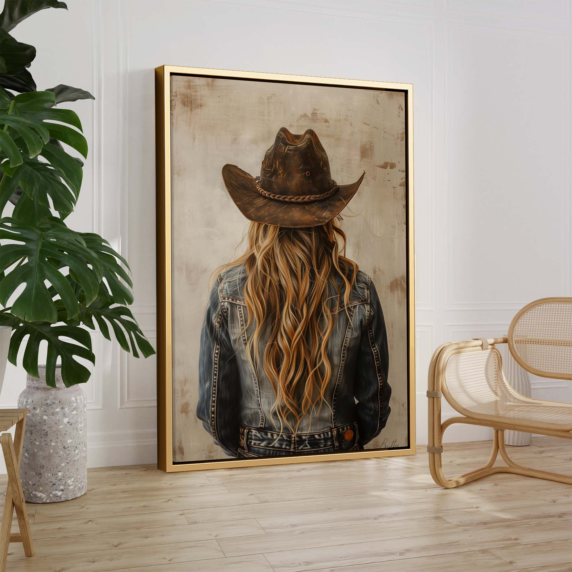 Blonde Hair Cowgirl No1 Canvas Print Canvas Art Wildfrog Art