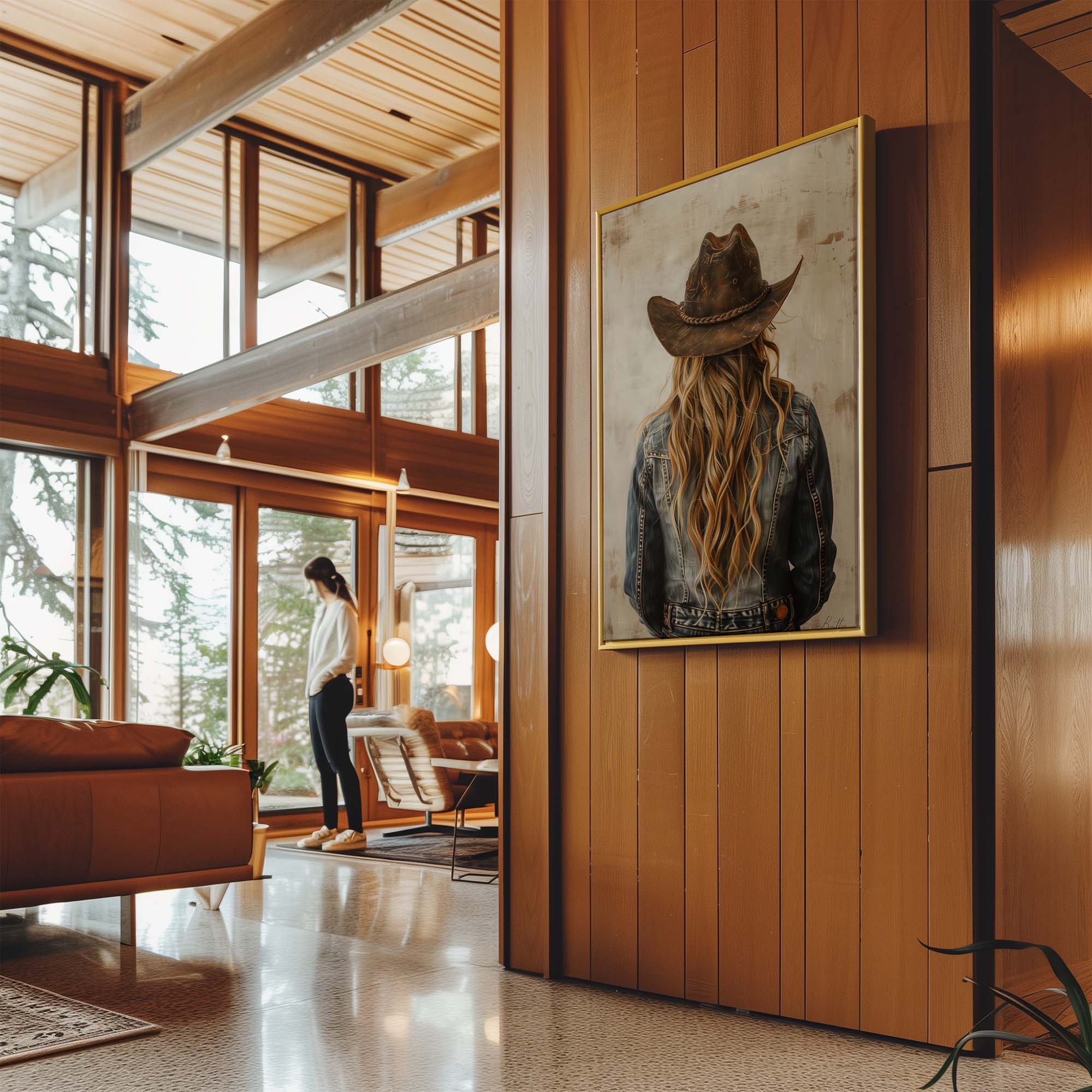 Blonde Hair Cowgirl No1 Canvas Print Canvas Art Wildfrog Art