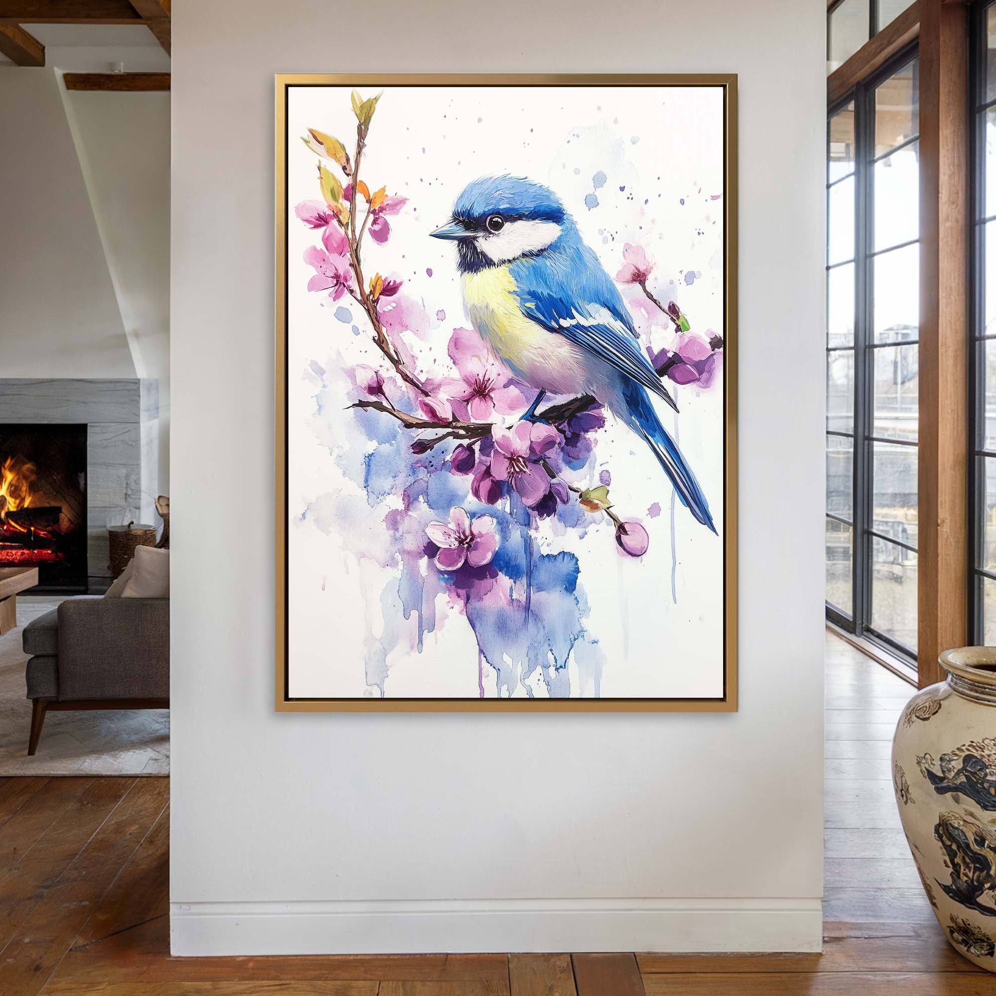 Blue Bird Blossom No1 Canvas Print Canvas Art Wildfrog Art