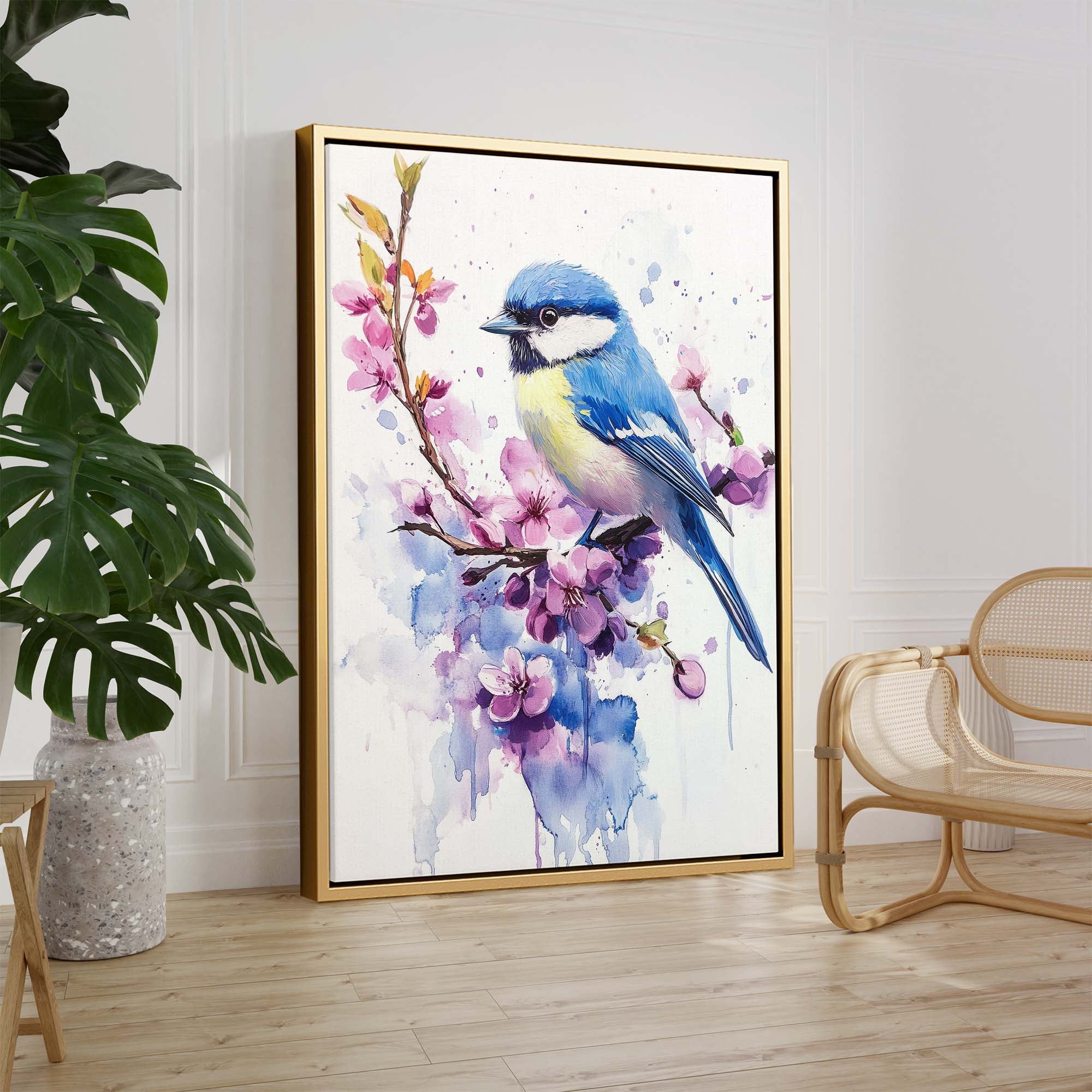 Blue Bird Blossom No1 Canvas Print Canvas Art Wildfrog Art