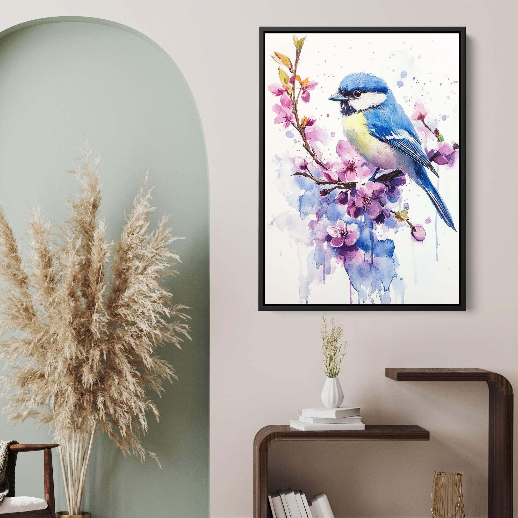 Blue Bird Blossom No1 Canvas Print Canvas Art Wildfrog Art