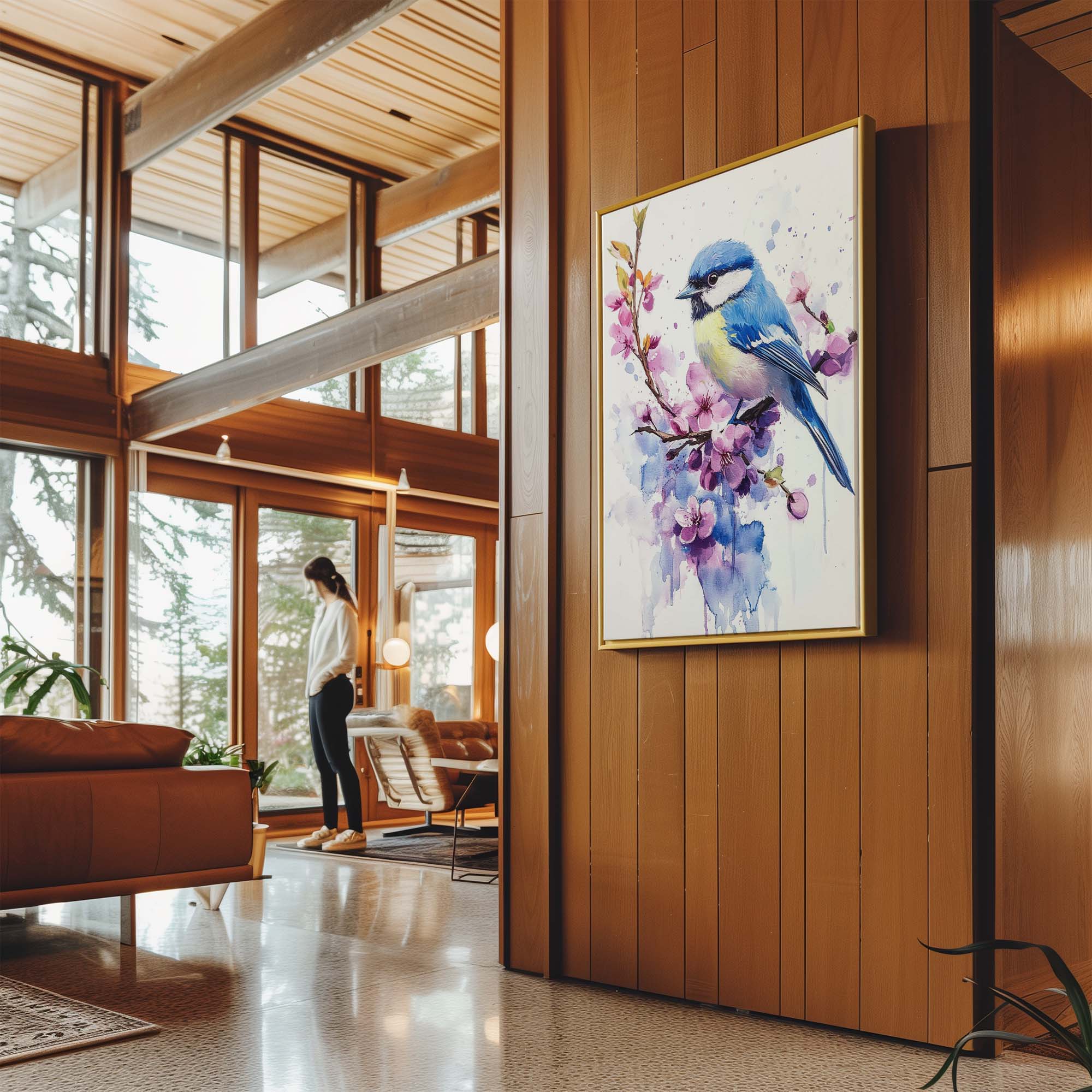 Blue Bird Blossom No1 Canvas Print Canvas Art Wildfrog Art