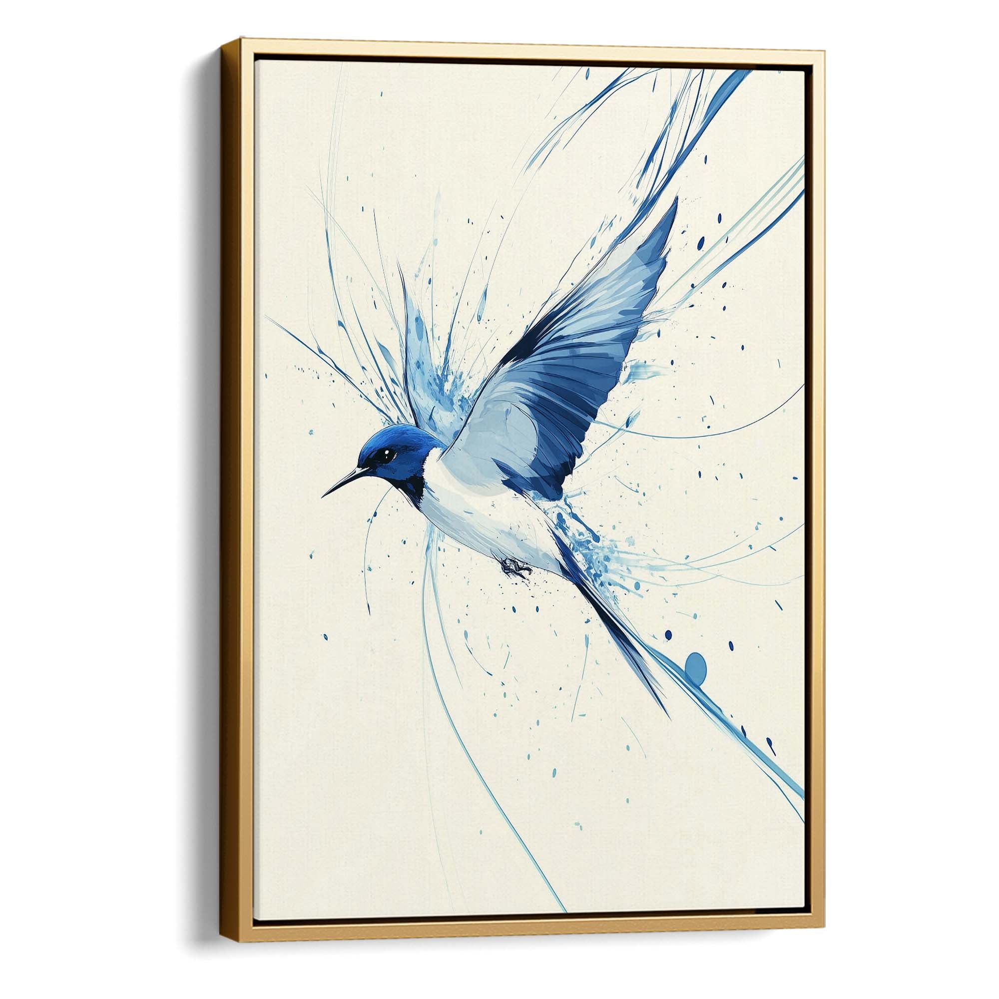 Blue Swallow Splash Canvas Print Canvas Art Wildfrog Art