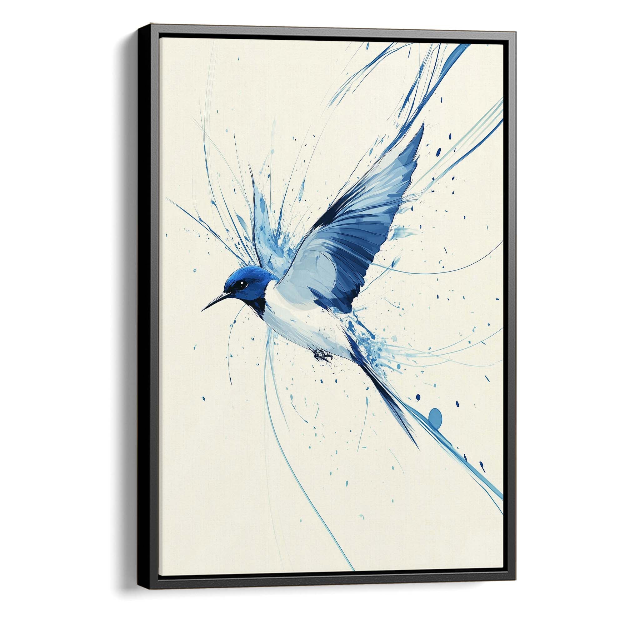 Blue Swallow Splash Canvas Print Canvas Art Wildfrog Art