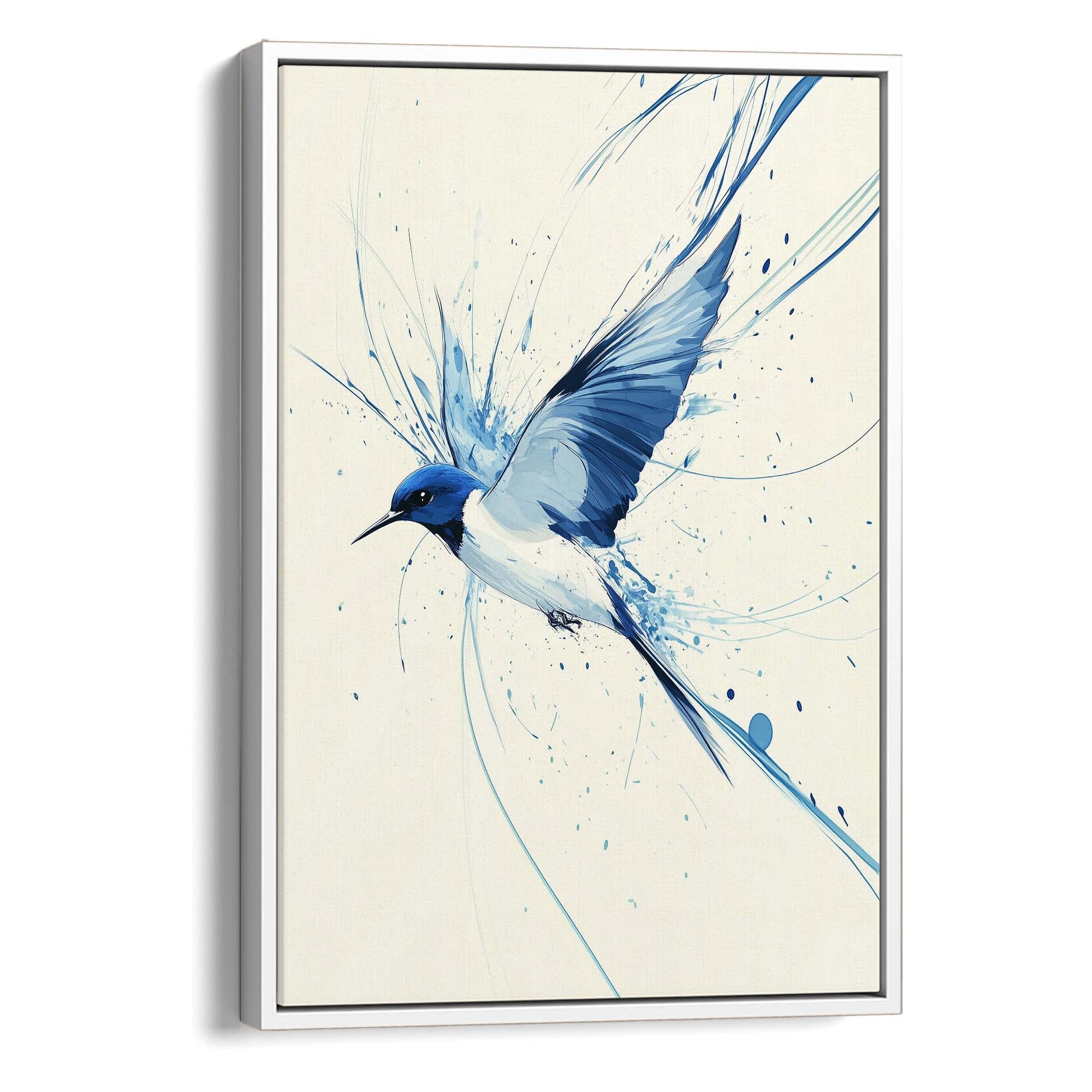 Blue Swallow Splash Canvas Print Canvas Art Wildfrog Art