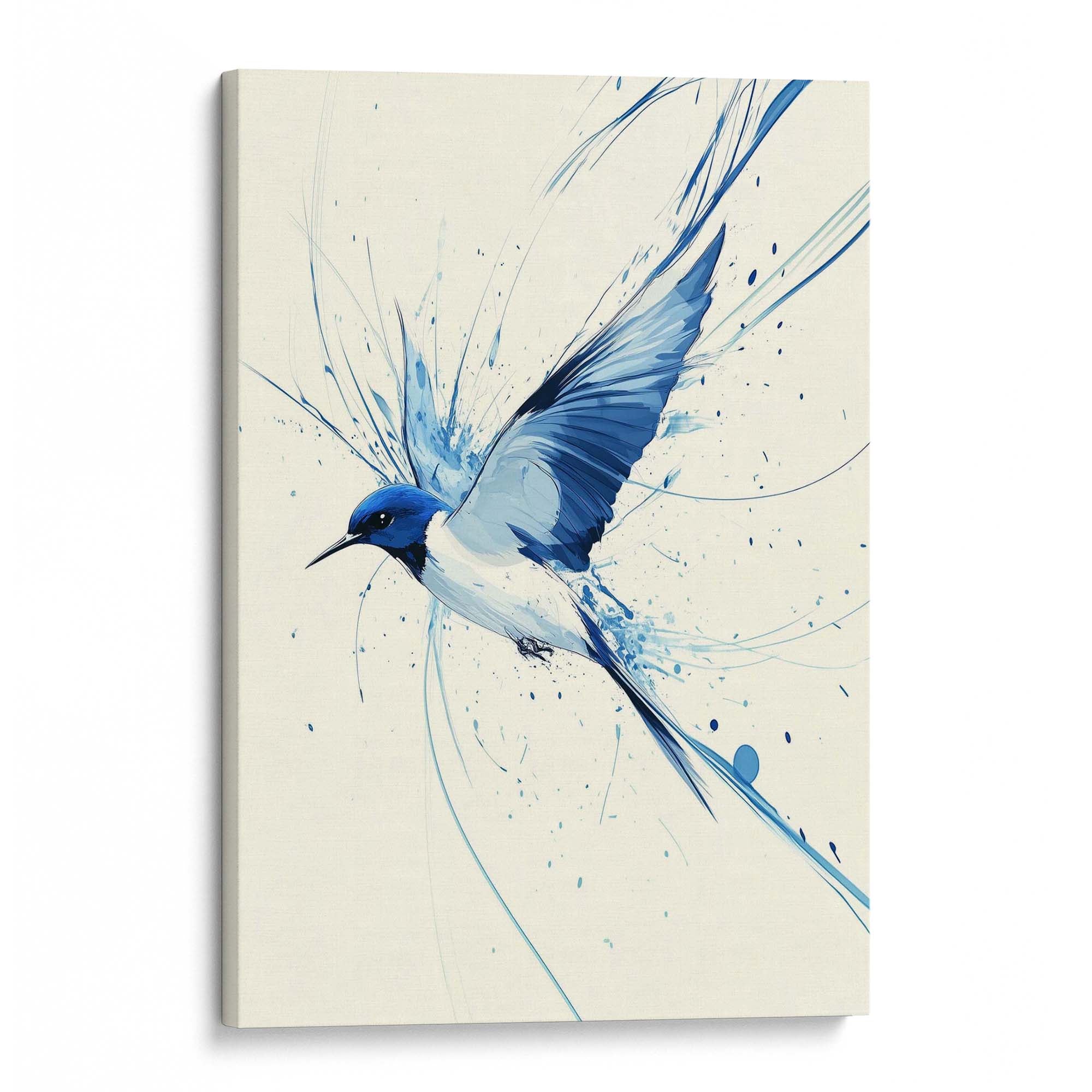 Blue Swallow Splash Canvas Print Canvas Art Wildfrog Art