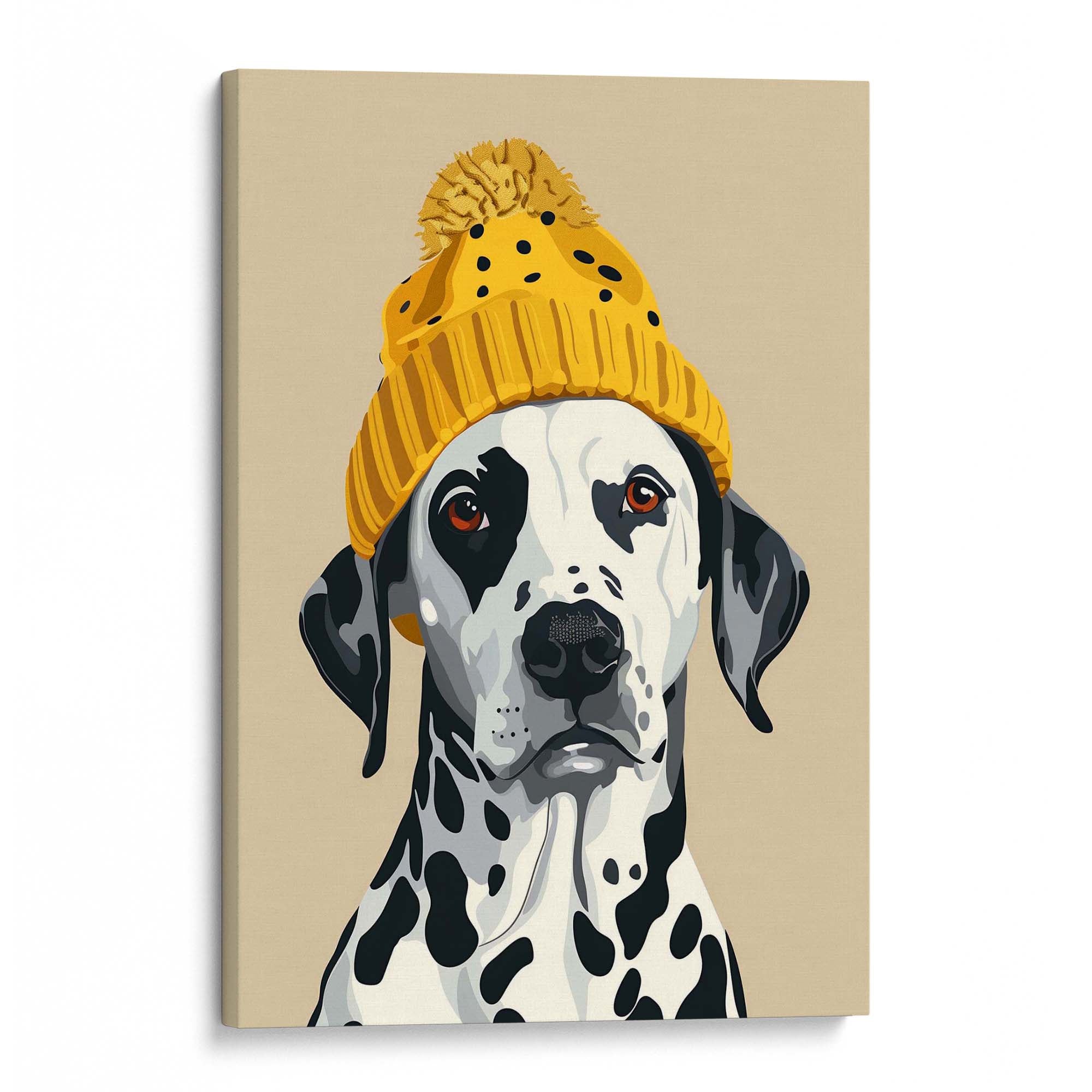 Bobble Hat Dalmatian No2 Canvas Print Canvas Art Wildfrog Art