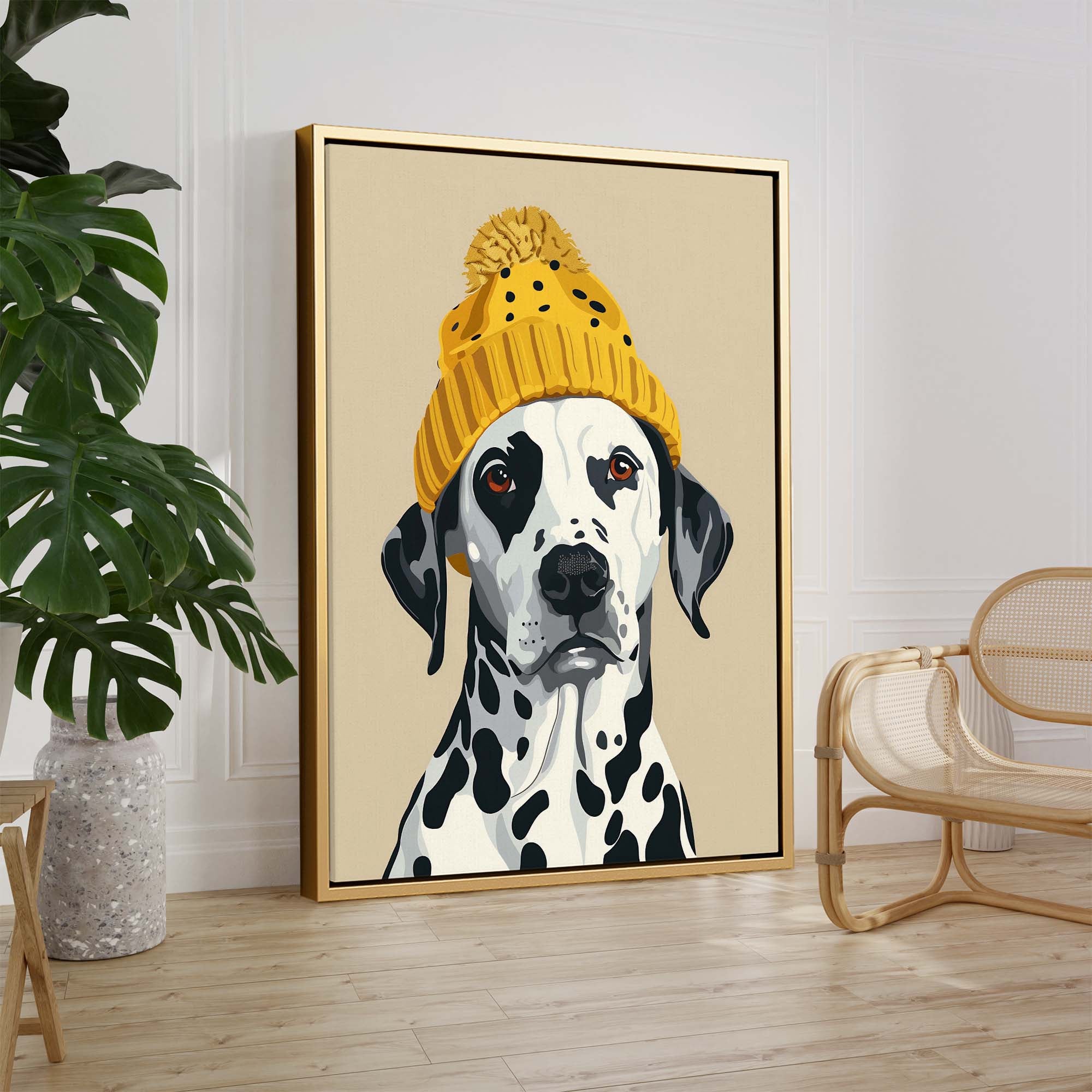 Bobble Hat Dalmatian No2 Canvas Print Canvas Art Wildfrog Art
