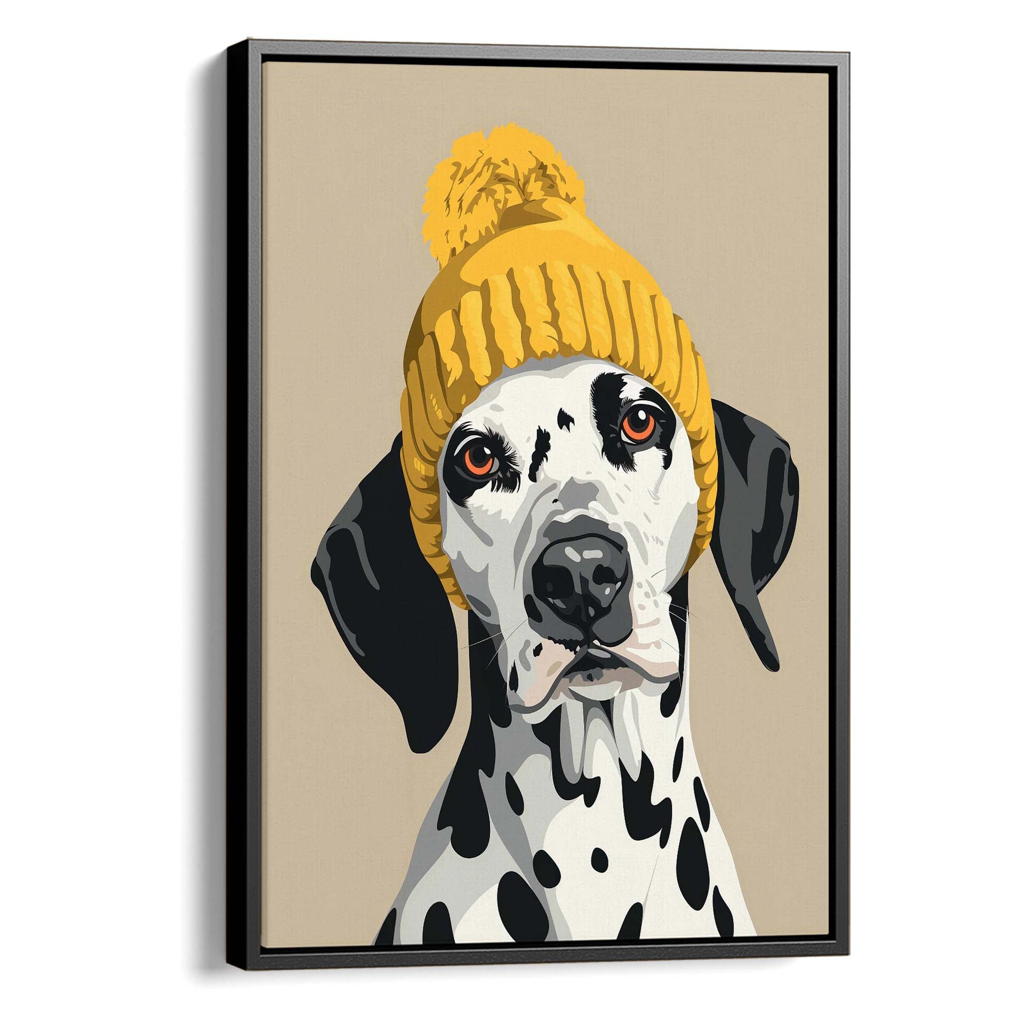 Bobble Hat Dalmatian Canvas Print Canvas Art Wildfrog Art