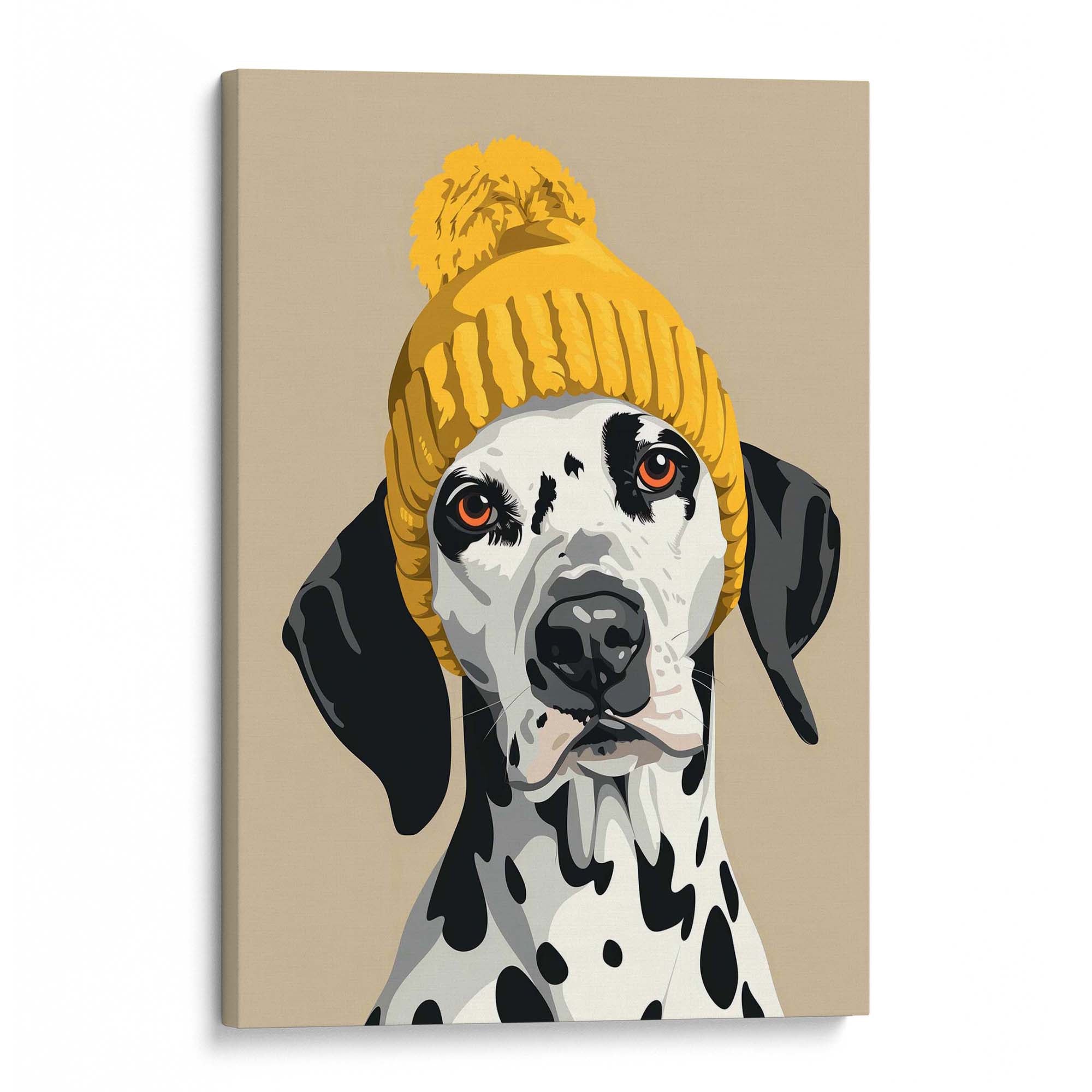 Bobble Hat Dalmatian Canvas Print Canvas Art Wildfrog Art