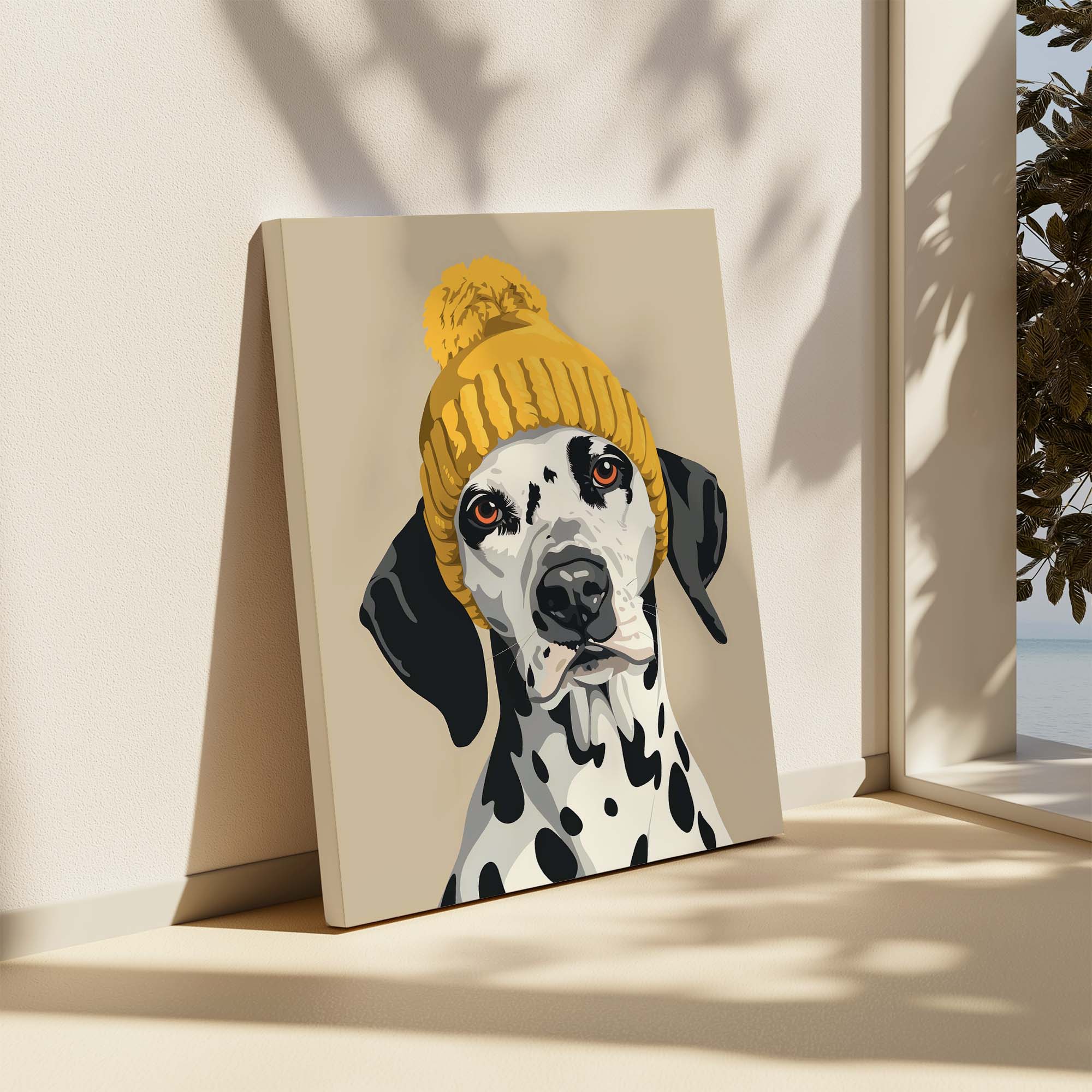 Bobble Hat Dalmatian Canvas Print Canvas Art Wildfrog Art