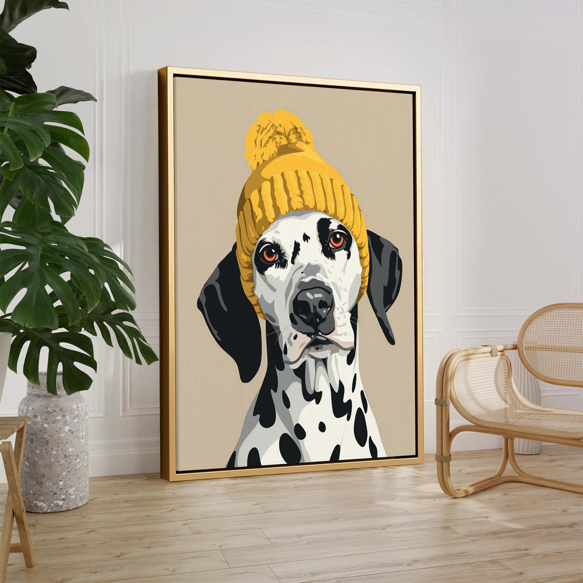 Bobble Hat Dalmatian Canvas Print Canvas Art Wildfrog Art