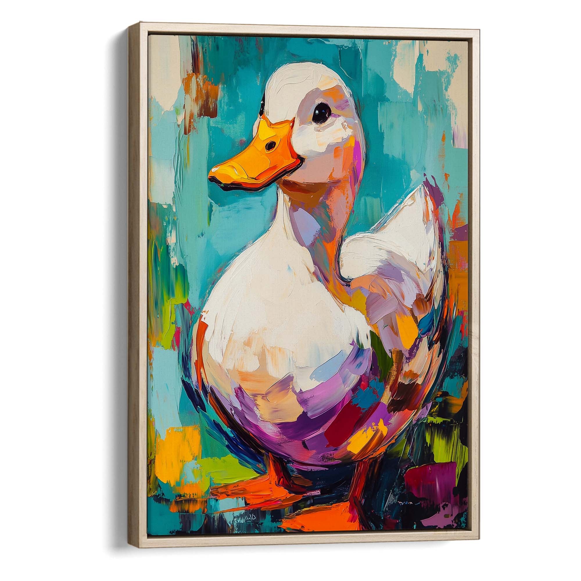 Brush White Duck Canvas Print Canvas Art Wildfrog Art