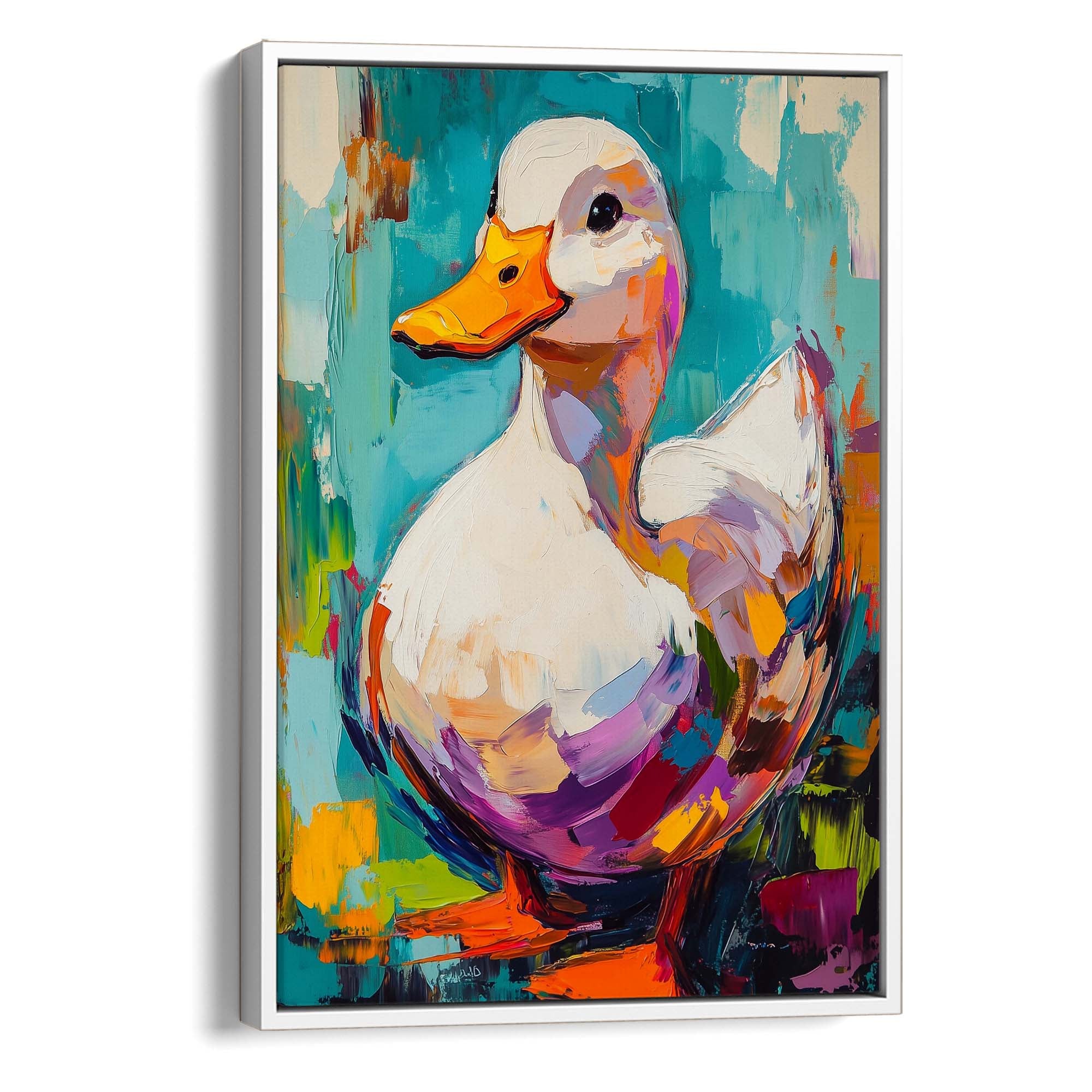Brush White Duck Canvas Print Canvas Art Wildfrog Art