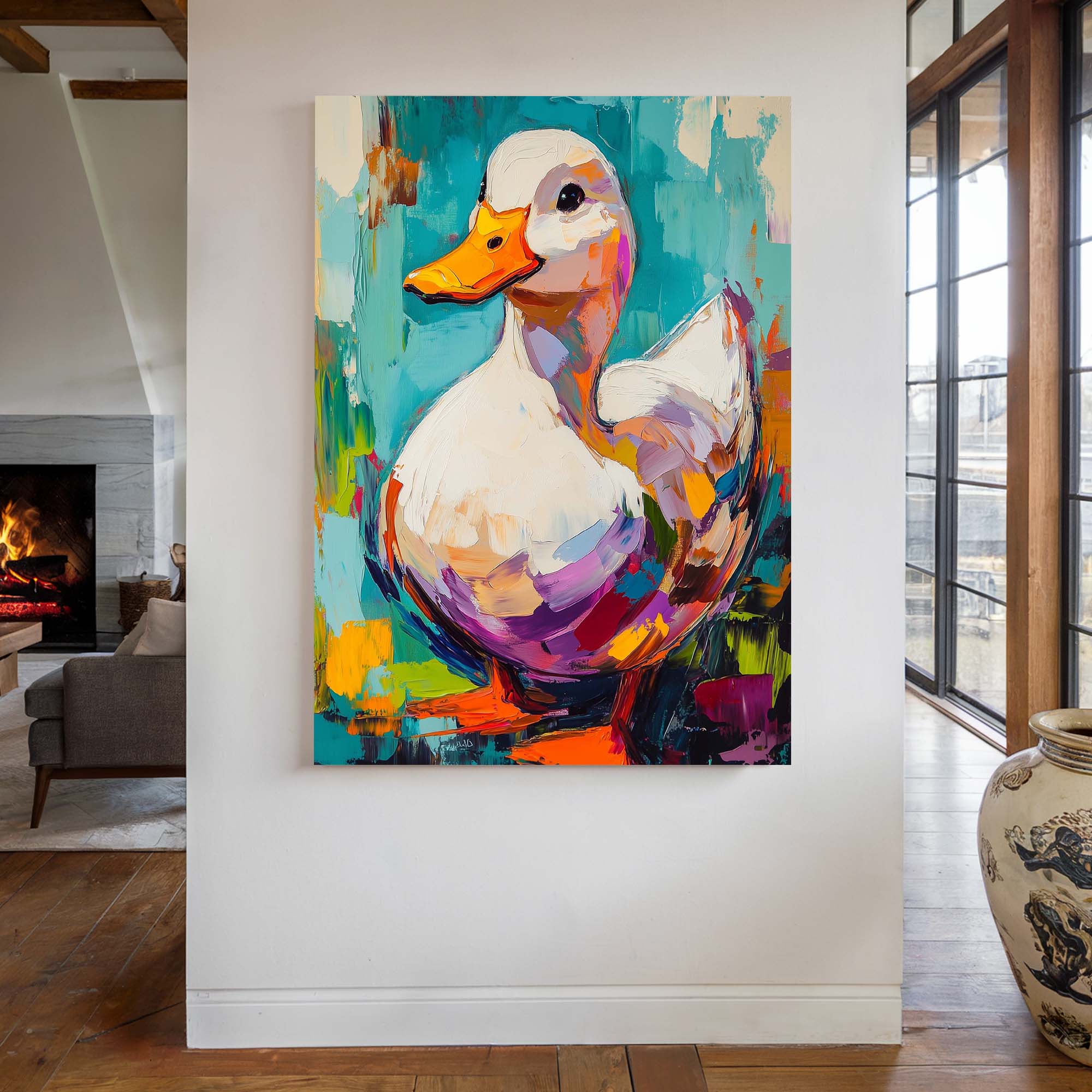 Brush White Duck Canvas Print Canvas Art Wildfrog Art