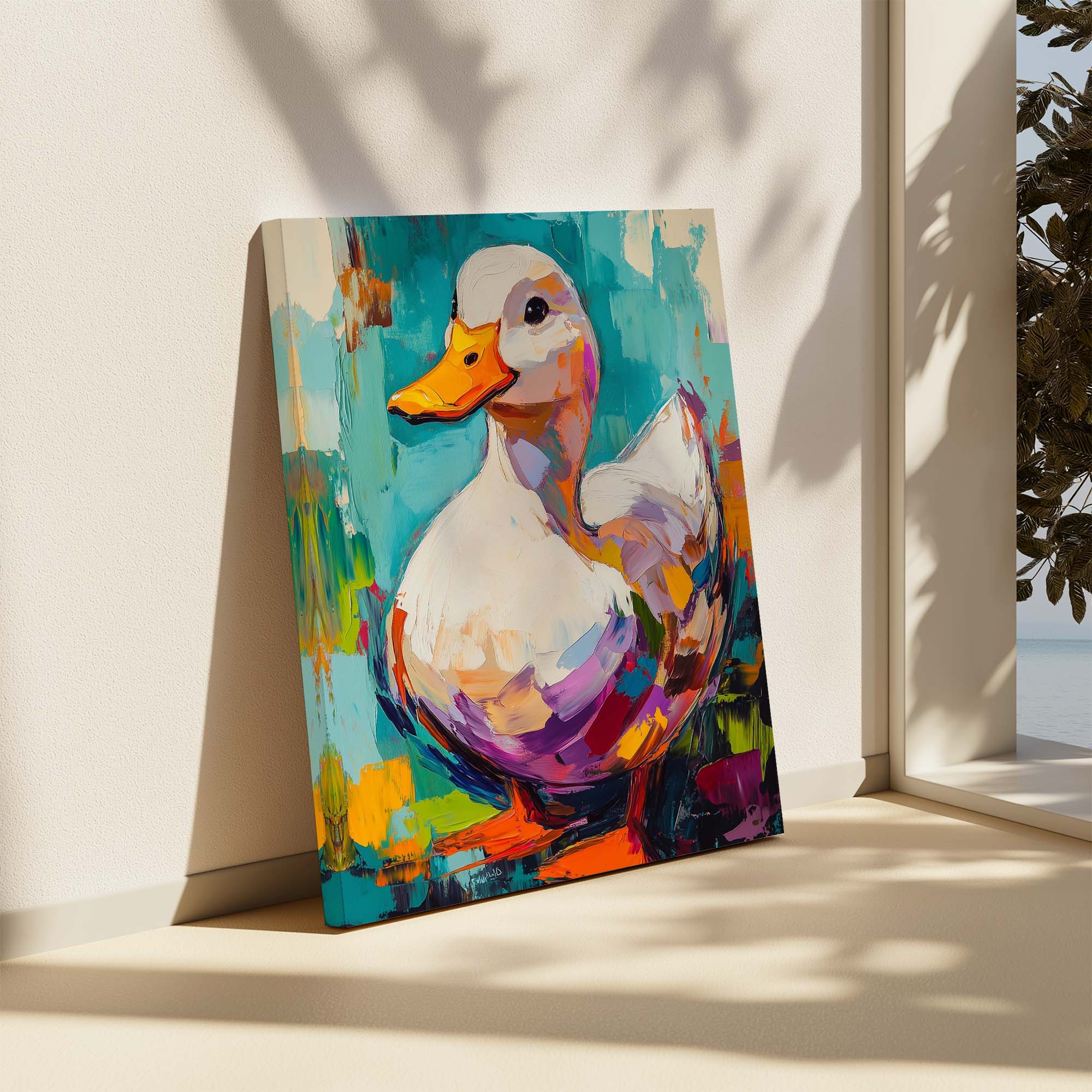 Brush White Duck Canvas Print Canvas Art Wildfrog Art