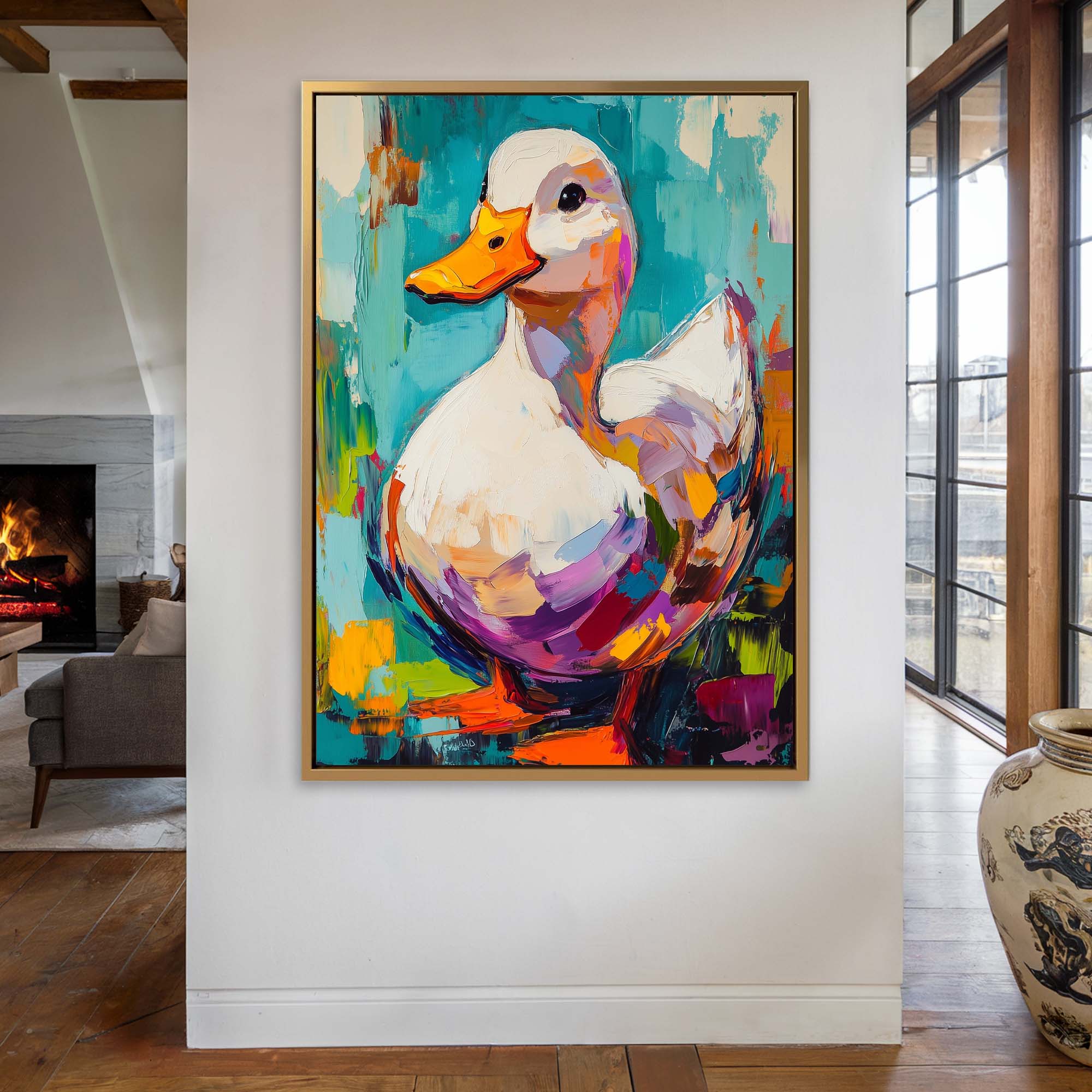 Brush White Duck Canvas Print Canvas Art Wildfrog Art